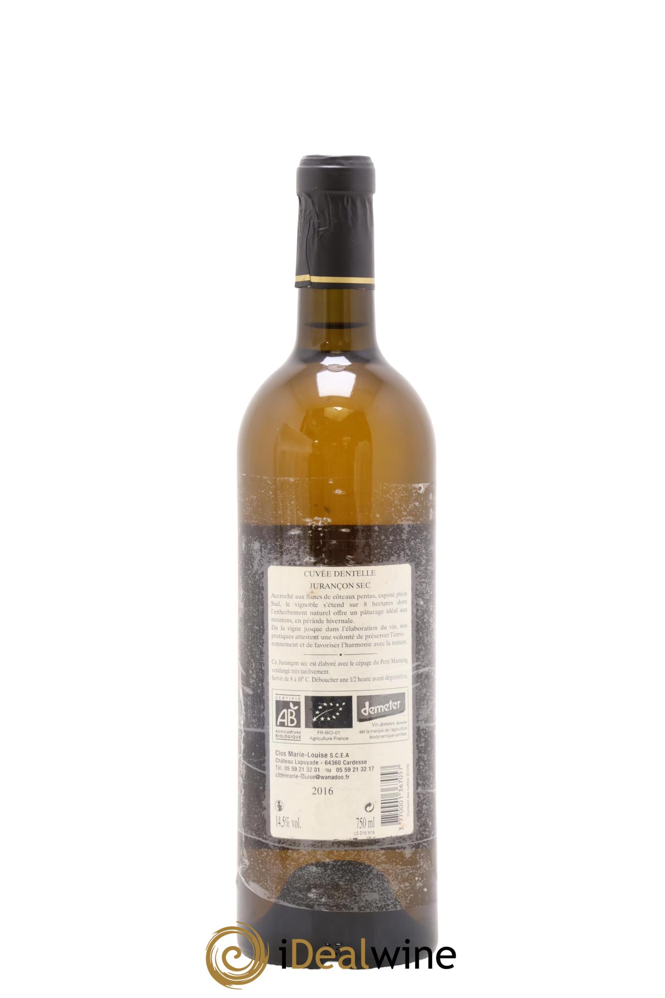 Jurançon Cuvée Dentelle Château Lapuyade 2016 - Lot de 1 bouteille - 1