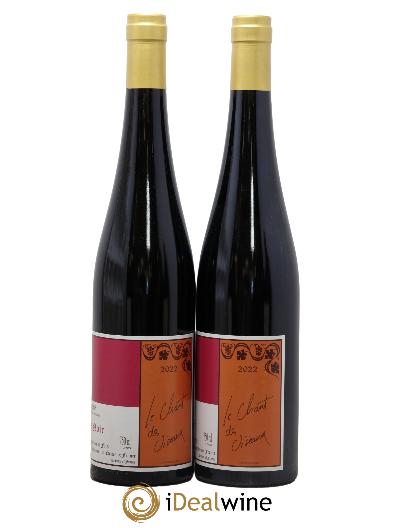 Alsace Pinot noir Le Chant des Oiseaux Gérard Schueller (Domaine) 2022 - Lot of 2 bottles - 0