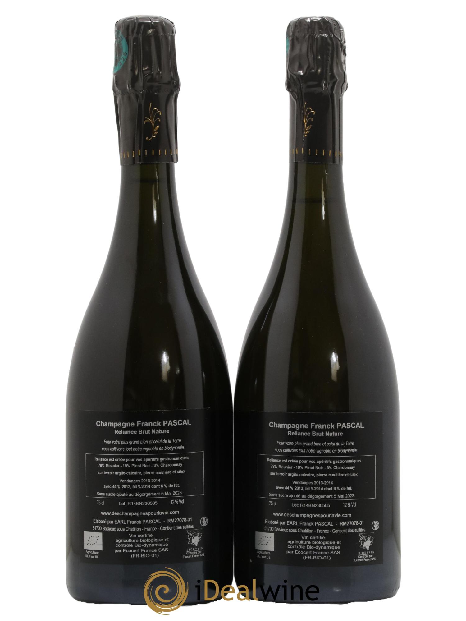 Reliance Brut Franck Pascal - Posten von 2 Flaschen - 1