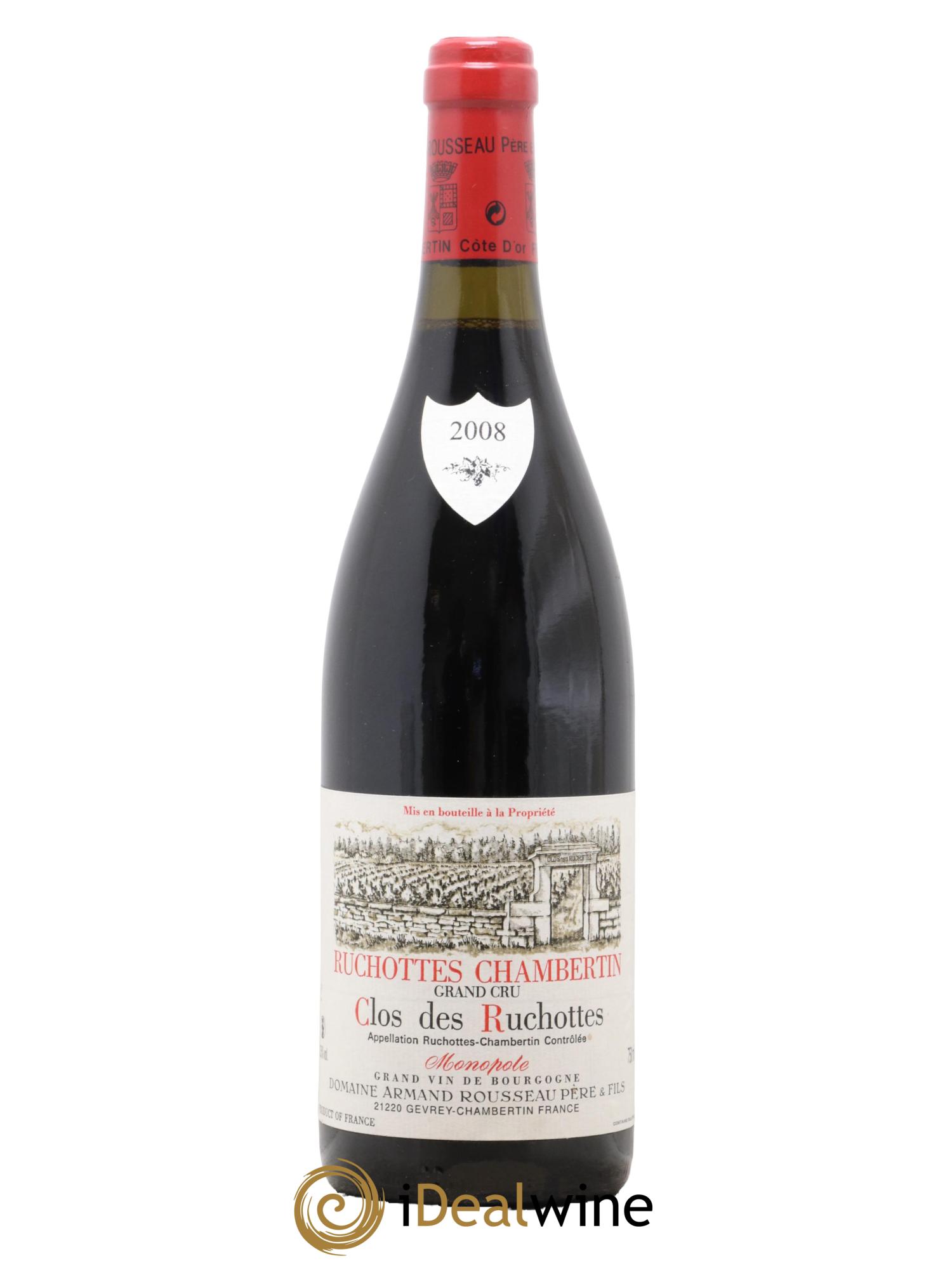 Ruchottes-Chambertin Grand Cru Clos des Ruchottes Armand Rousseau (Domaine) 2008 - Lot of 1 bottle - 0