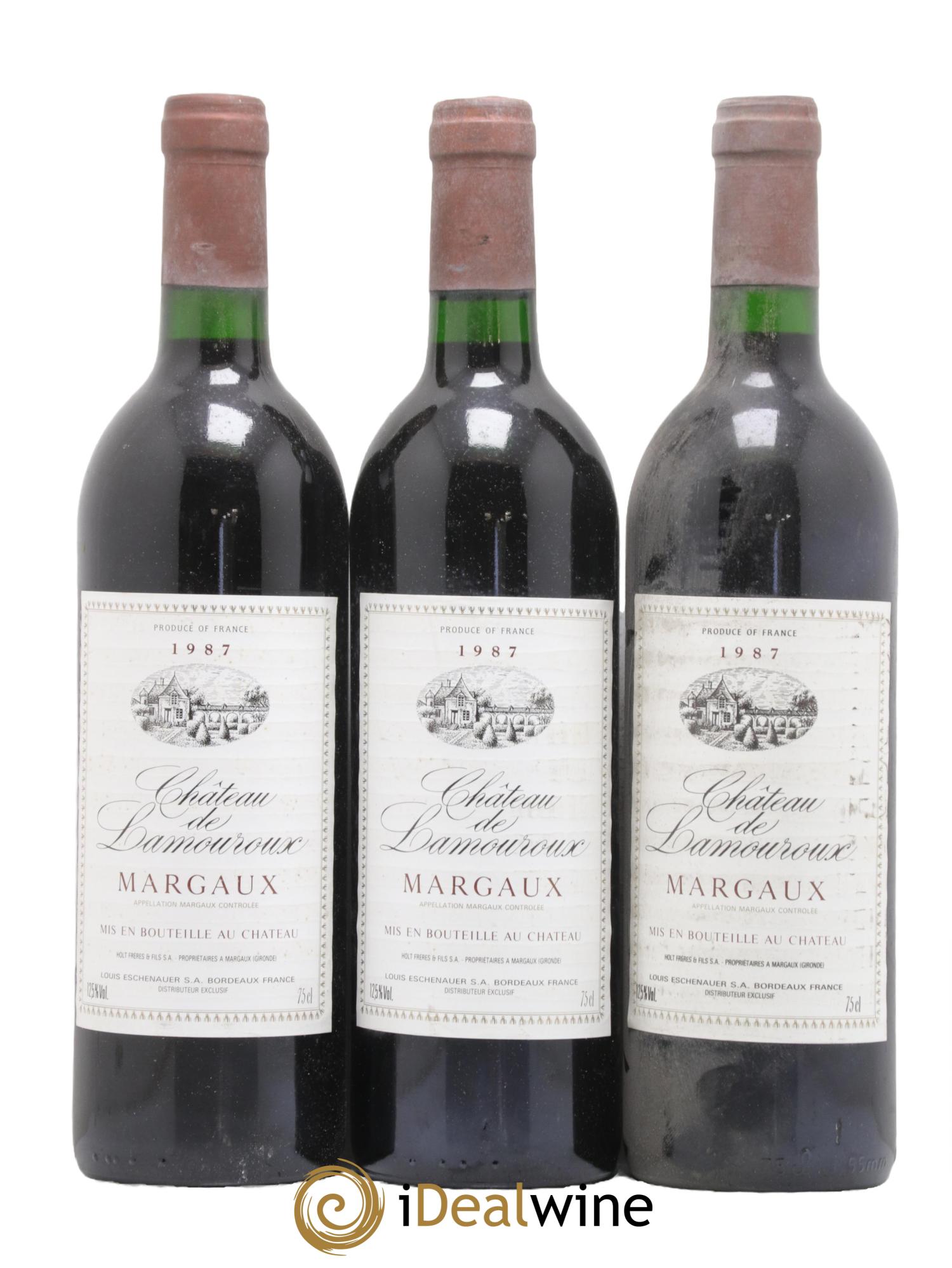 Bordeaux Margaux Chateau de Lamouroux 1987 - Lot de 6 bouteilles - 1