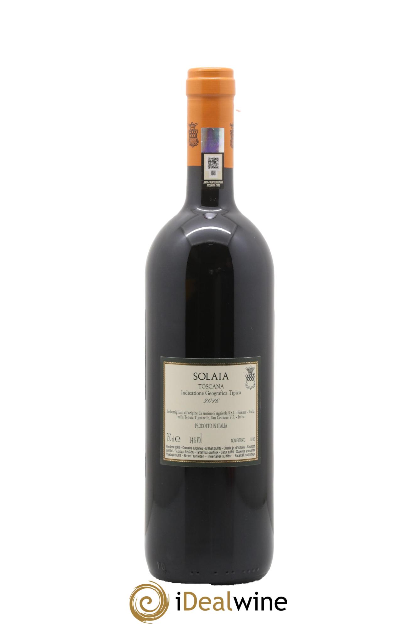 Toscana IGT Solaia Tenuta Tignanello - Marchesi Antinori 2016 - Lotto di 1 bottiglia - 1