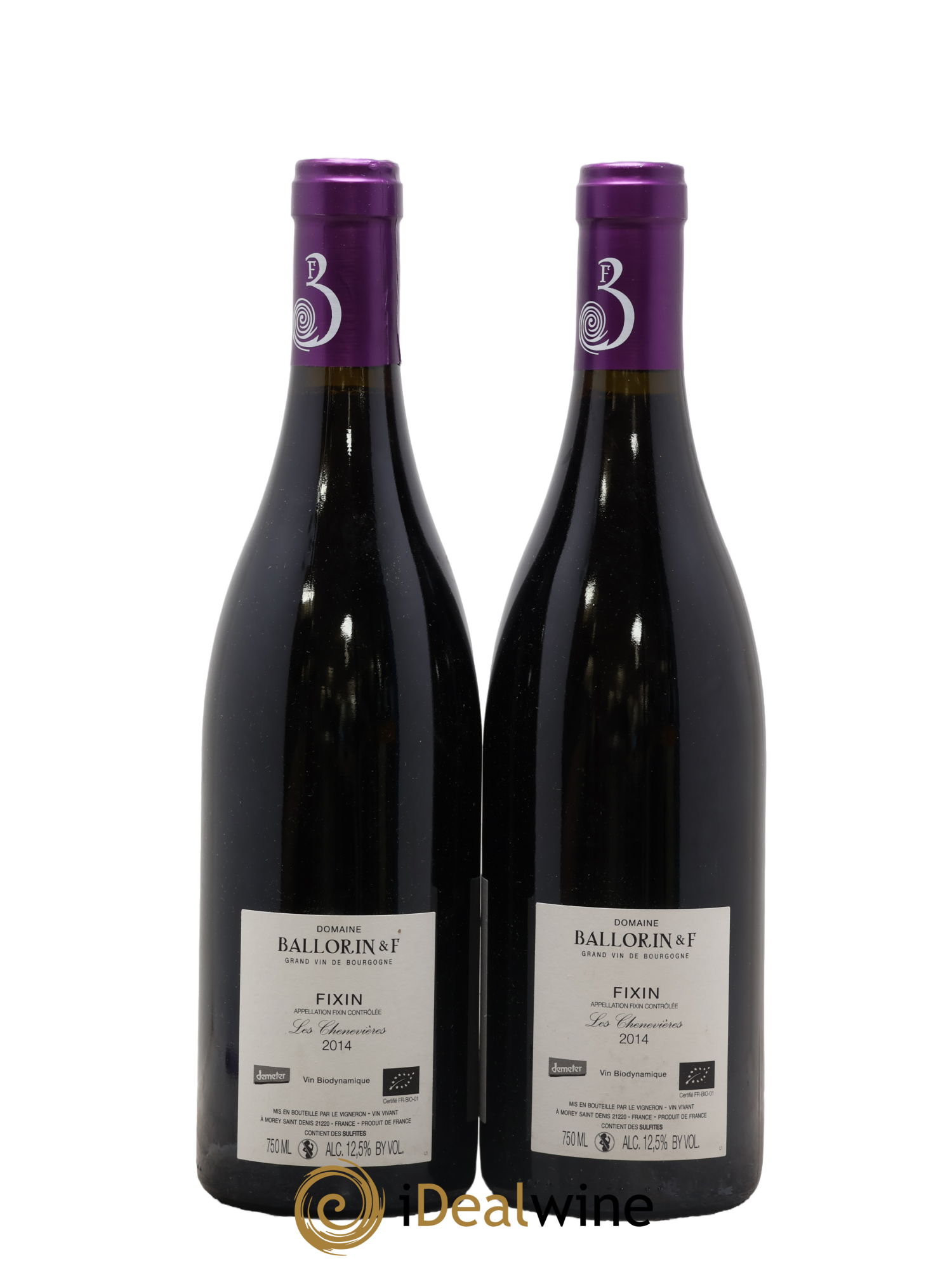 Fixin Les Chenevières Ballorin & F 2014 - Lot de 2 bouteilles - 1