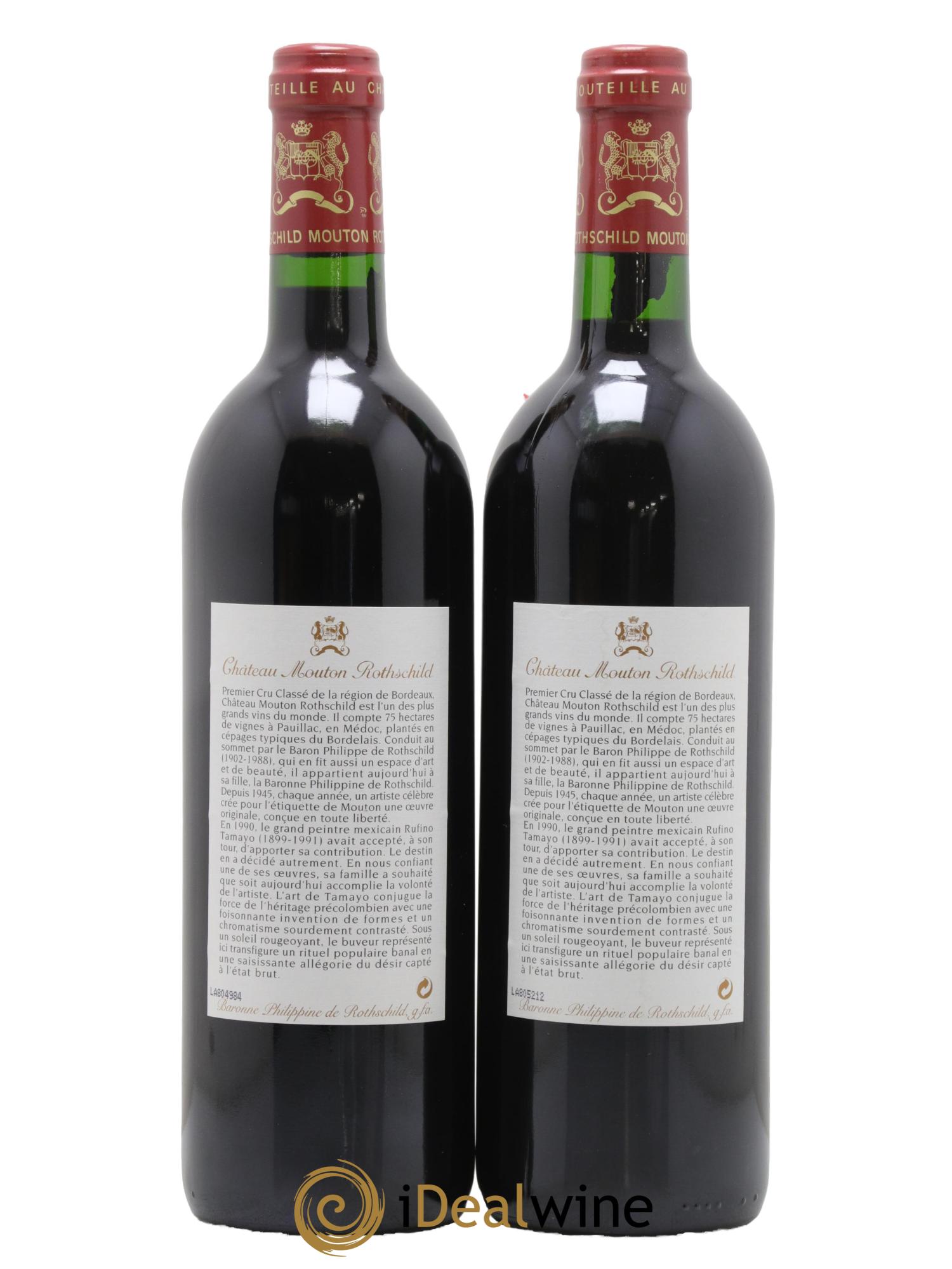 Château Mouton Rothschild 1er Grand Cru Classé 1998 - Lot de 2 bouteilles - 1