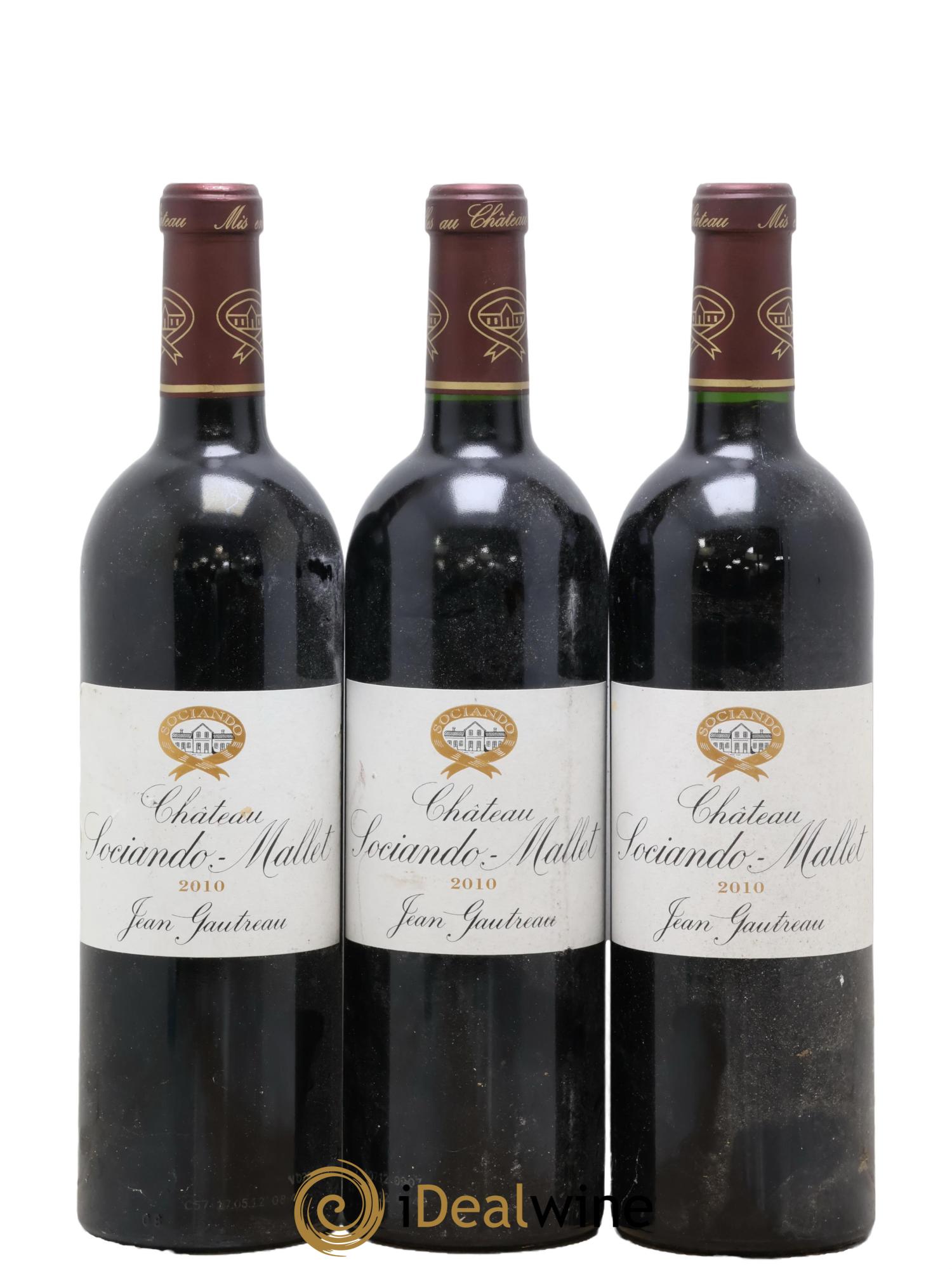 Château Sociando Mallet 2010 - Lot de 3 bouteilles - 0