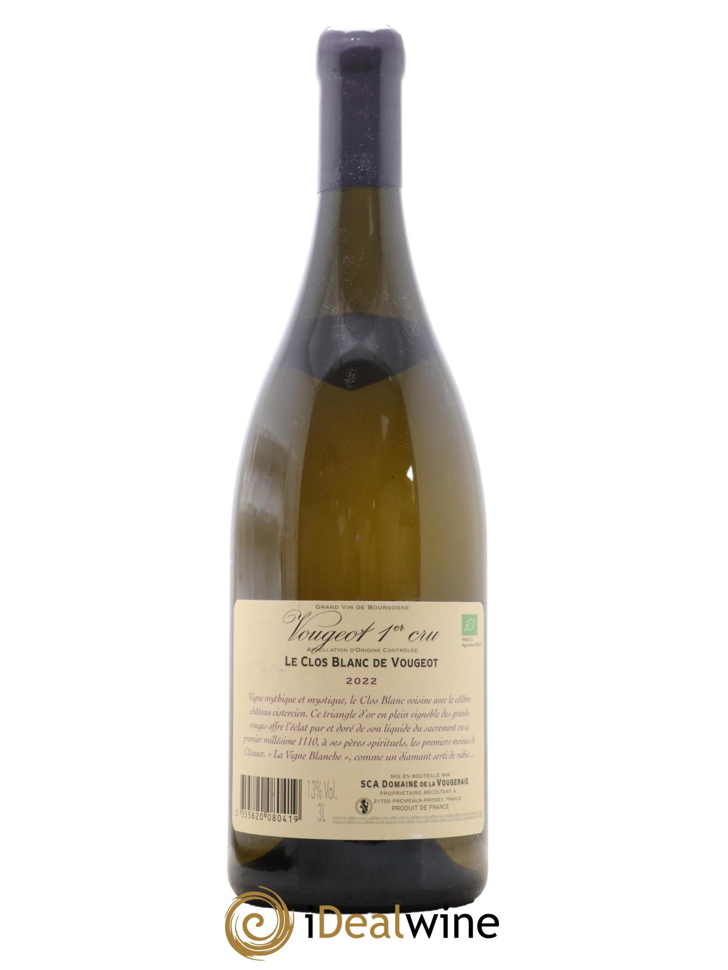 Vougeot 1er Cru Le Clos Blanc de Vougeot La Vougeraie 2022 - Lot de 1 double magnum - 1