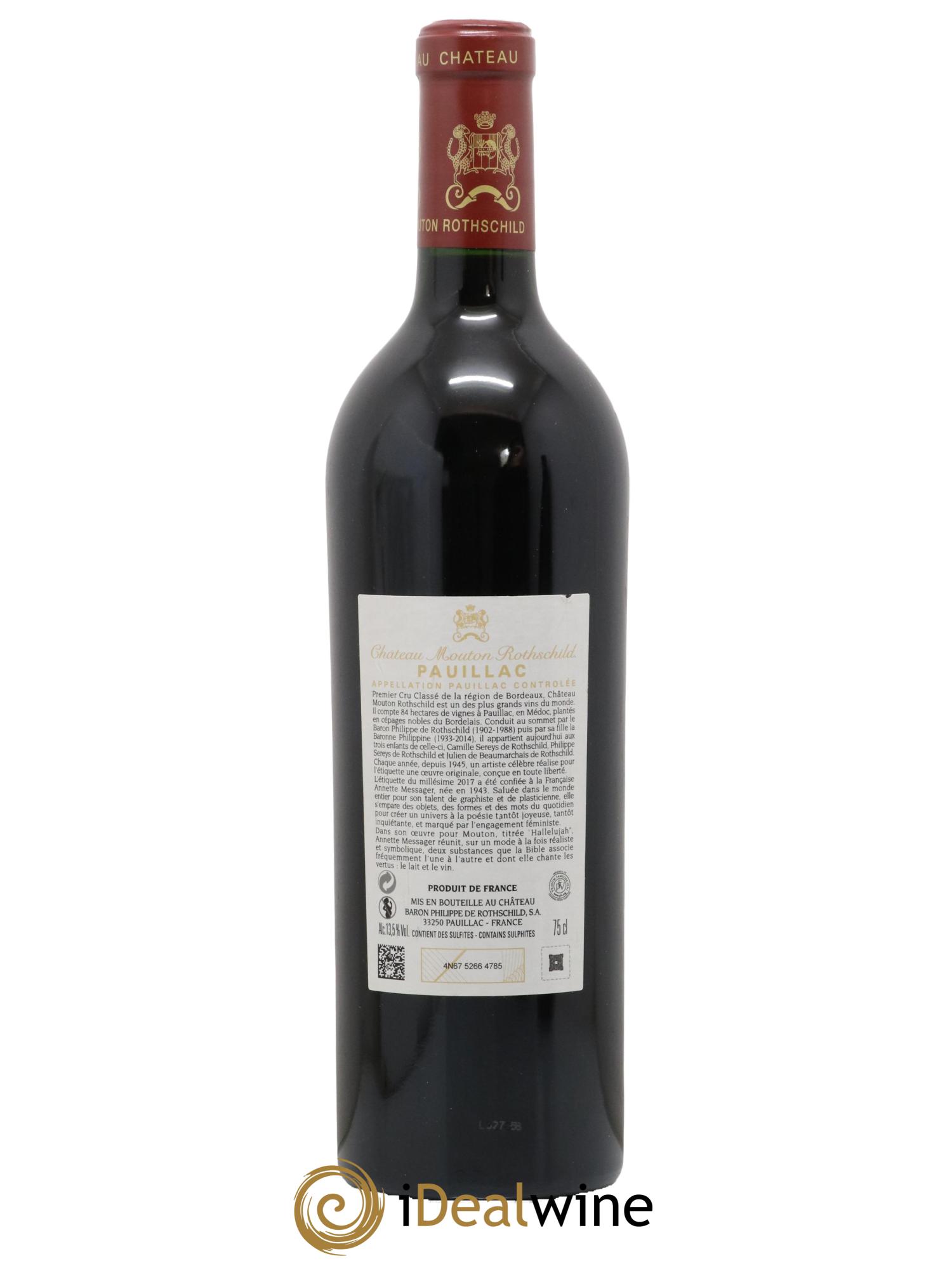 Château Mouton Rothschild 1er Grand Cru Classé 2017 - Lot de 1 bouteille - 1