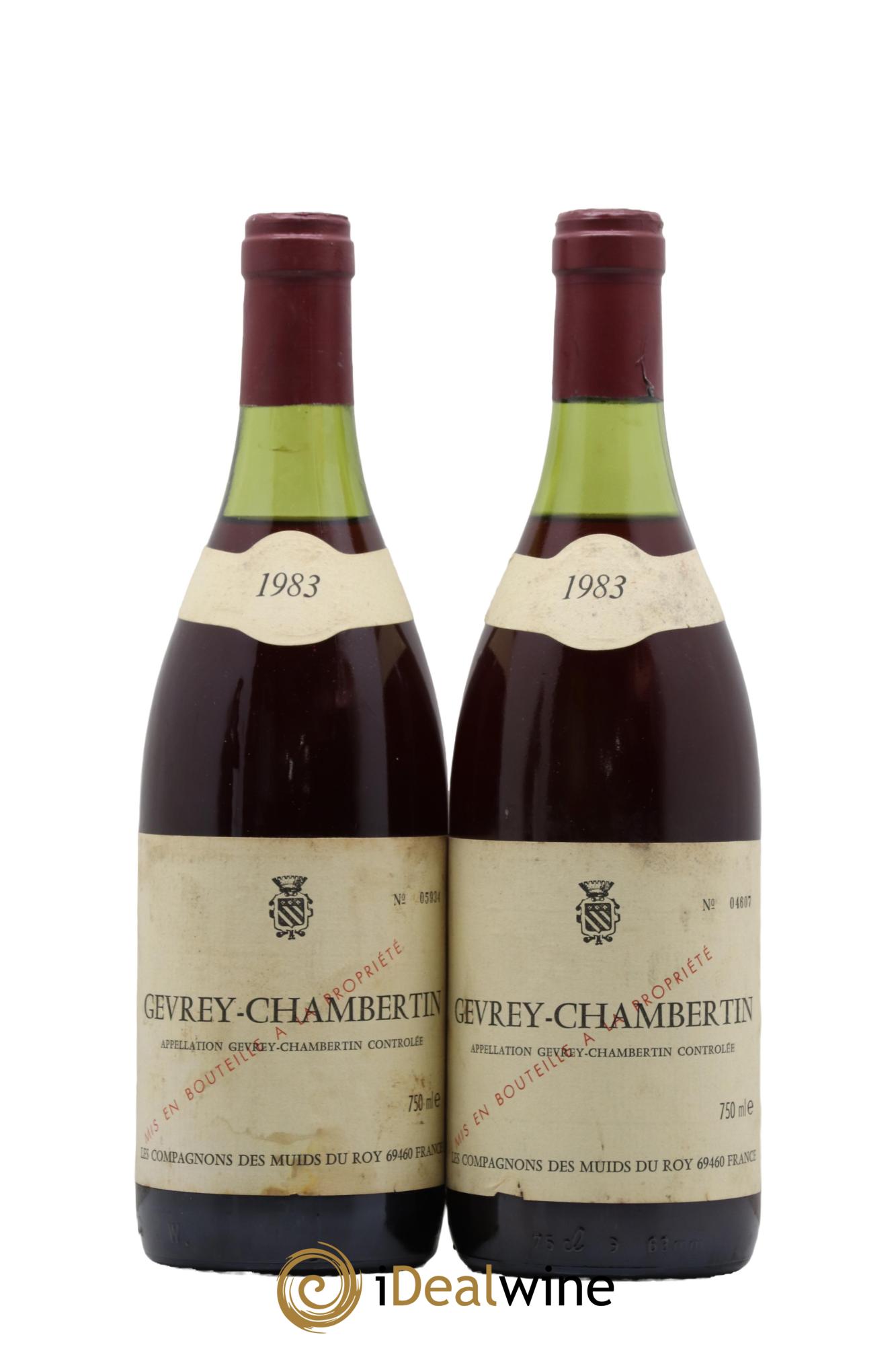 Gevrey-Chambertin Les Compagnons des Muids du Roy 1983 - Lot de 2 bouteilles - 0