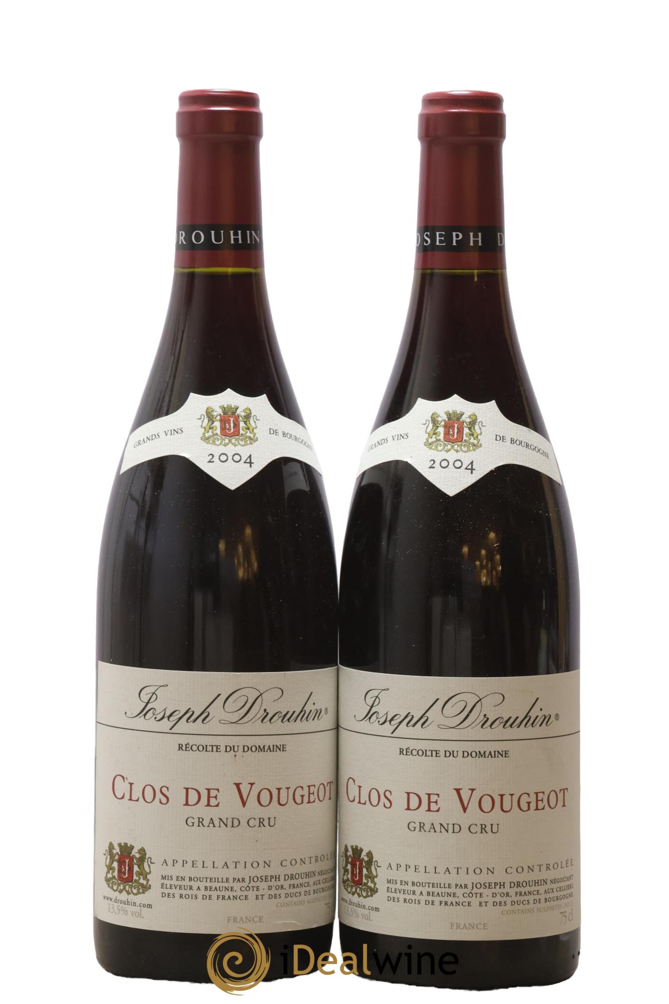 Clos de Vougeot Grand Cru Joseph Drouhin 2004 - Lot de 2 bouteilles - 0