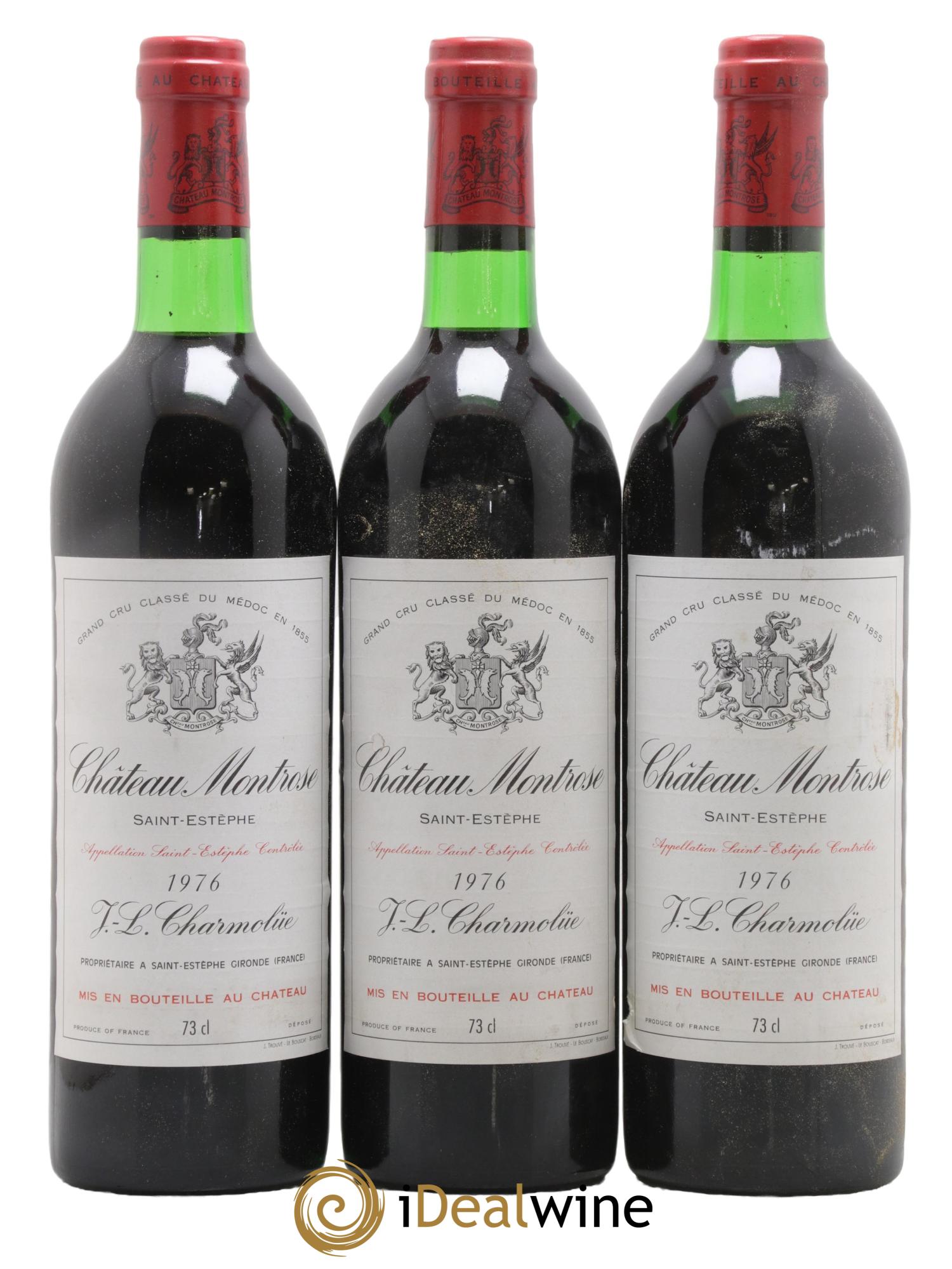 Château Montrose 2ème Grand Cru Classé 1976 - Lot de 3 bouteilles - 0
