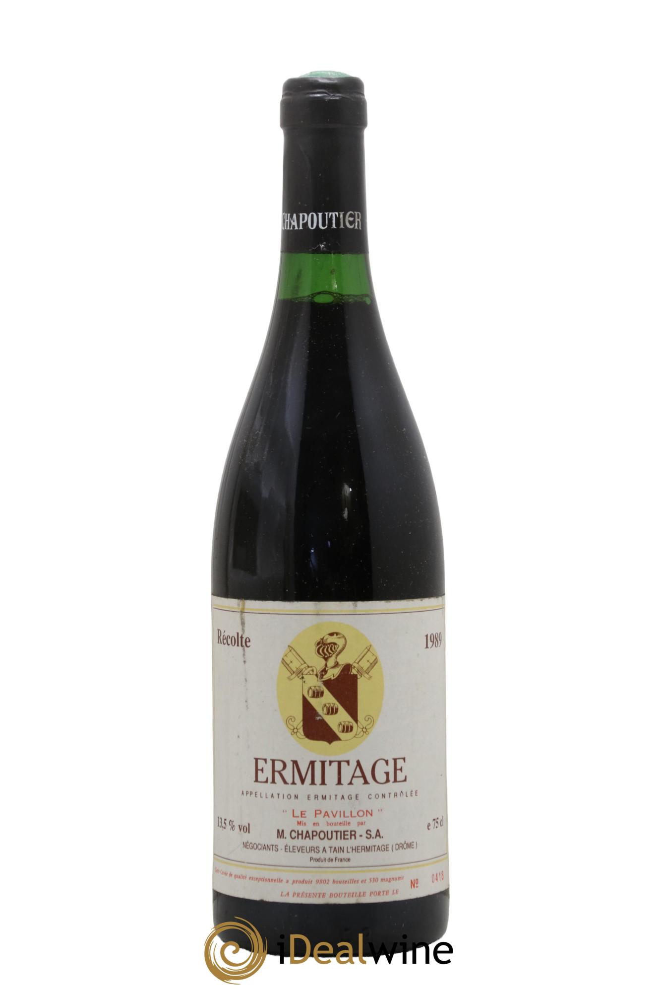 Hermitage Ermitage Le Pavillon Chapoutier 1989 - Lot de 1 bouteille - 0