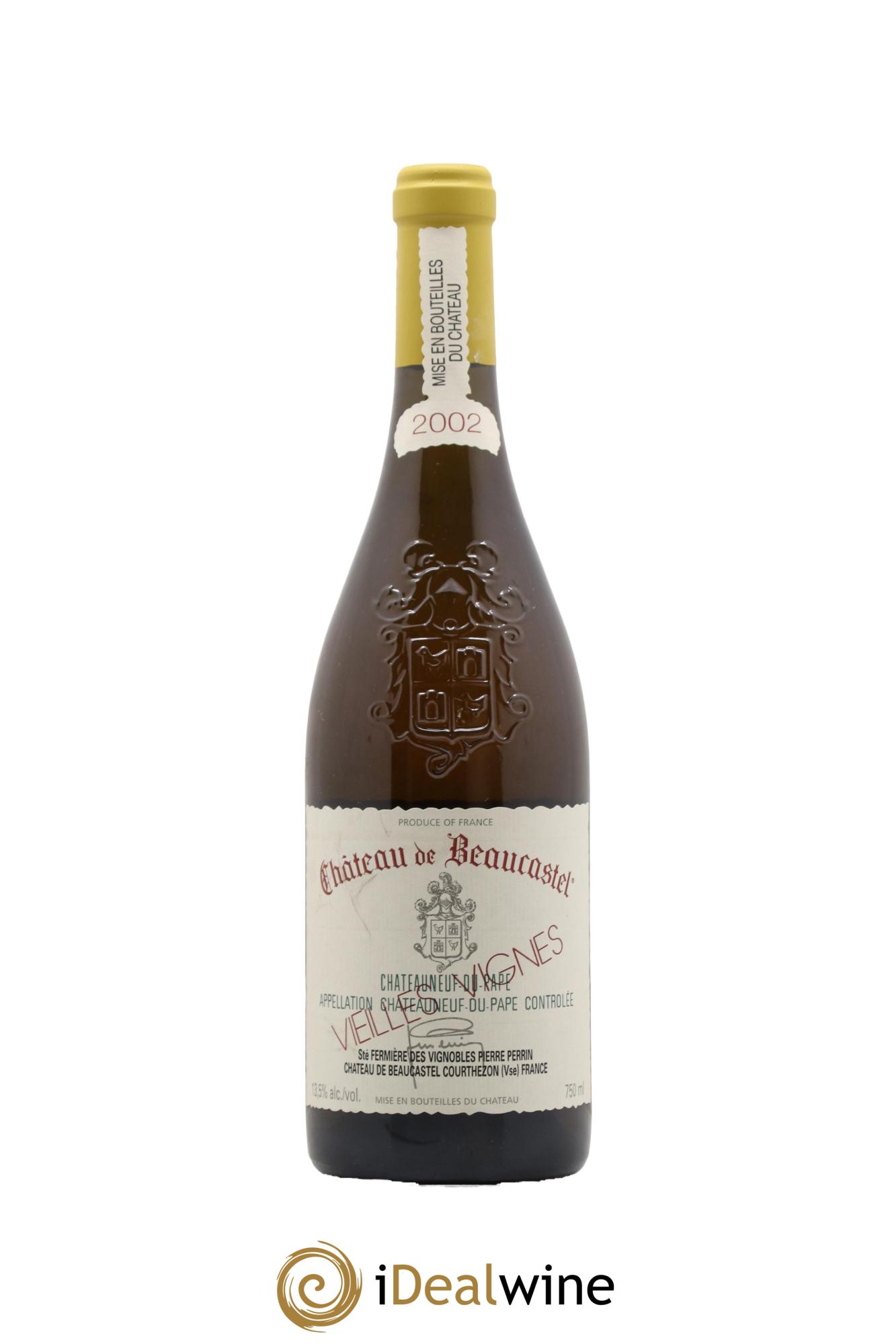 Châteauneuf-du-Pape Château de Beaucastel Vieilles vignes Roussanne Famille Perrin 2002 - Lot de 1 bouteille - 0