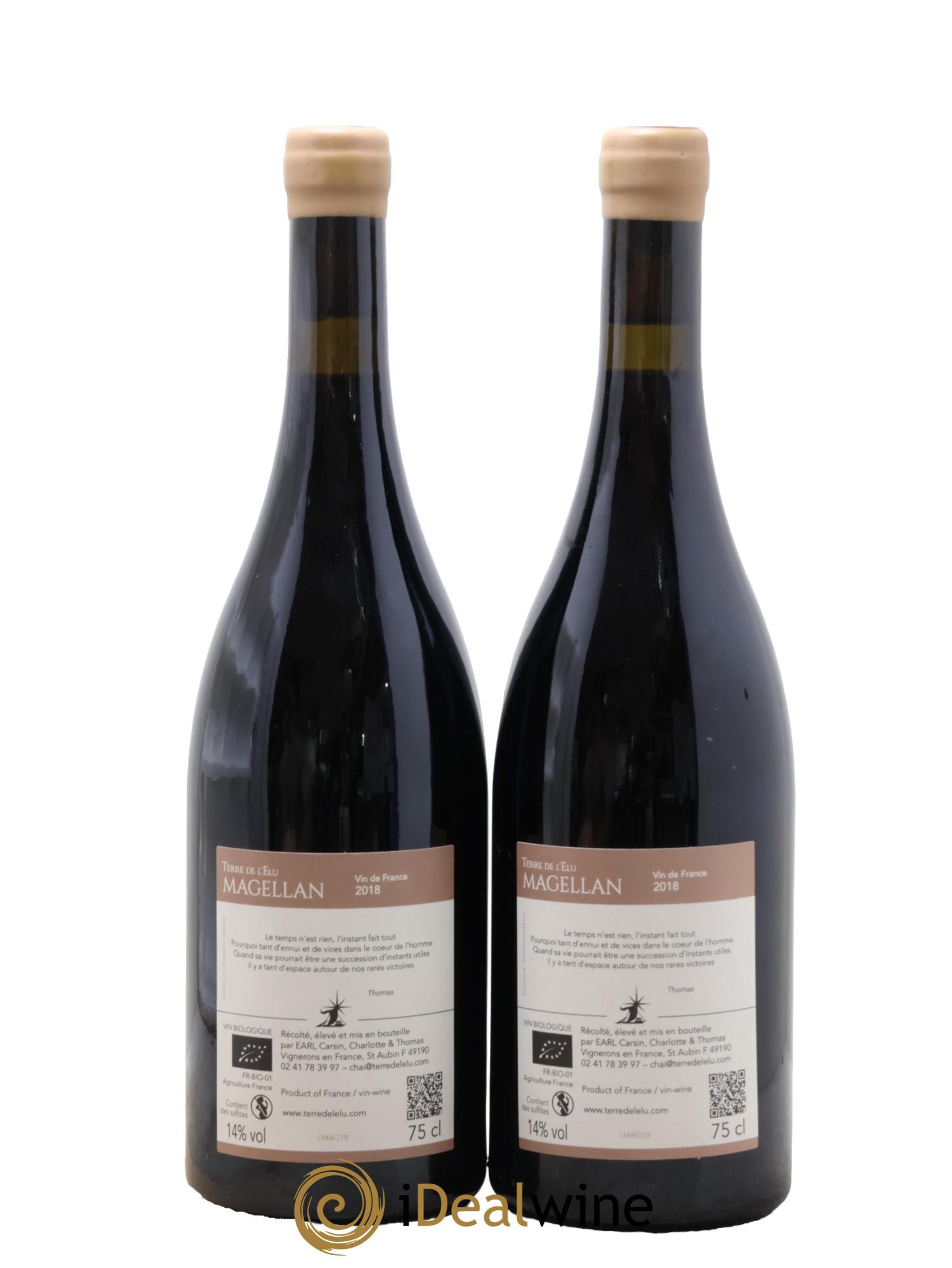 Vin de France Magellan Terre de l'Elu (Clos de L'Elu) 2018 - Lot de 2 bouteilles - 1