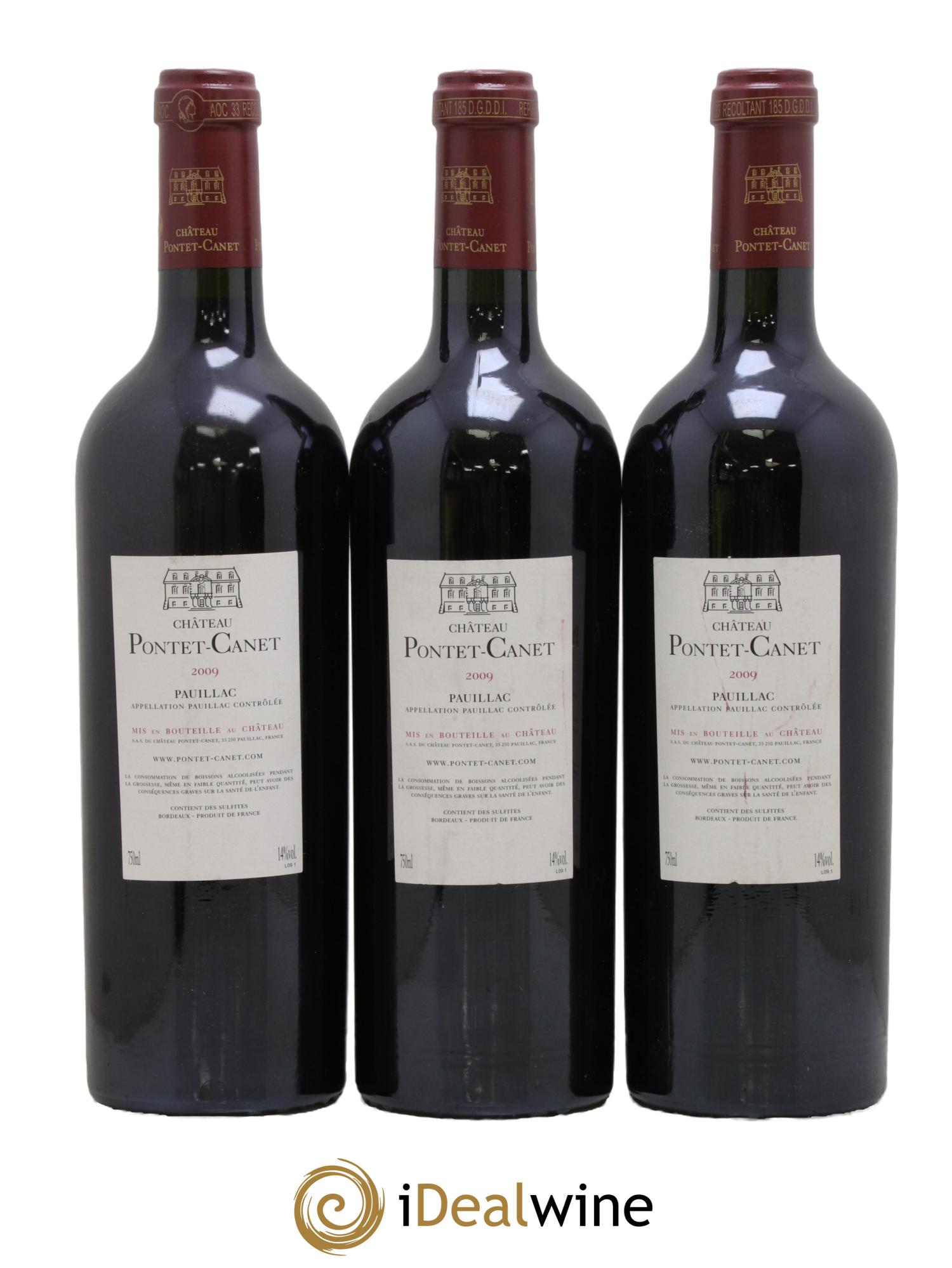 Château Pontet Canet 5ème Grand Cru Classé 2009 - Posten von 3 Flaschen - 1