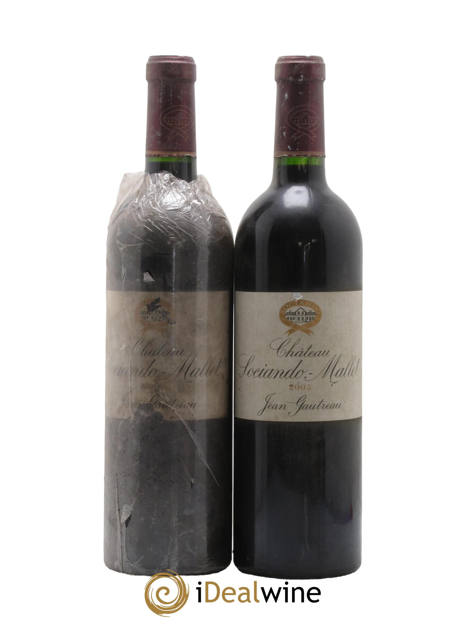 Château Sociando Mallet 2005 - Lotto di 2 bottiglie - 0