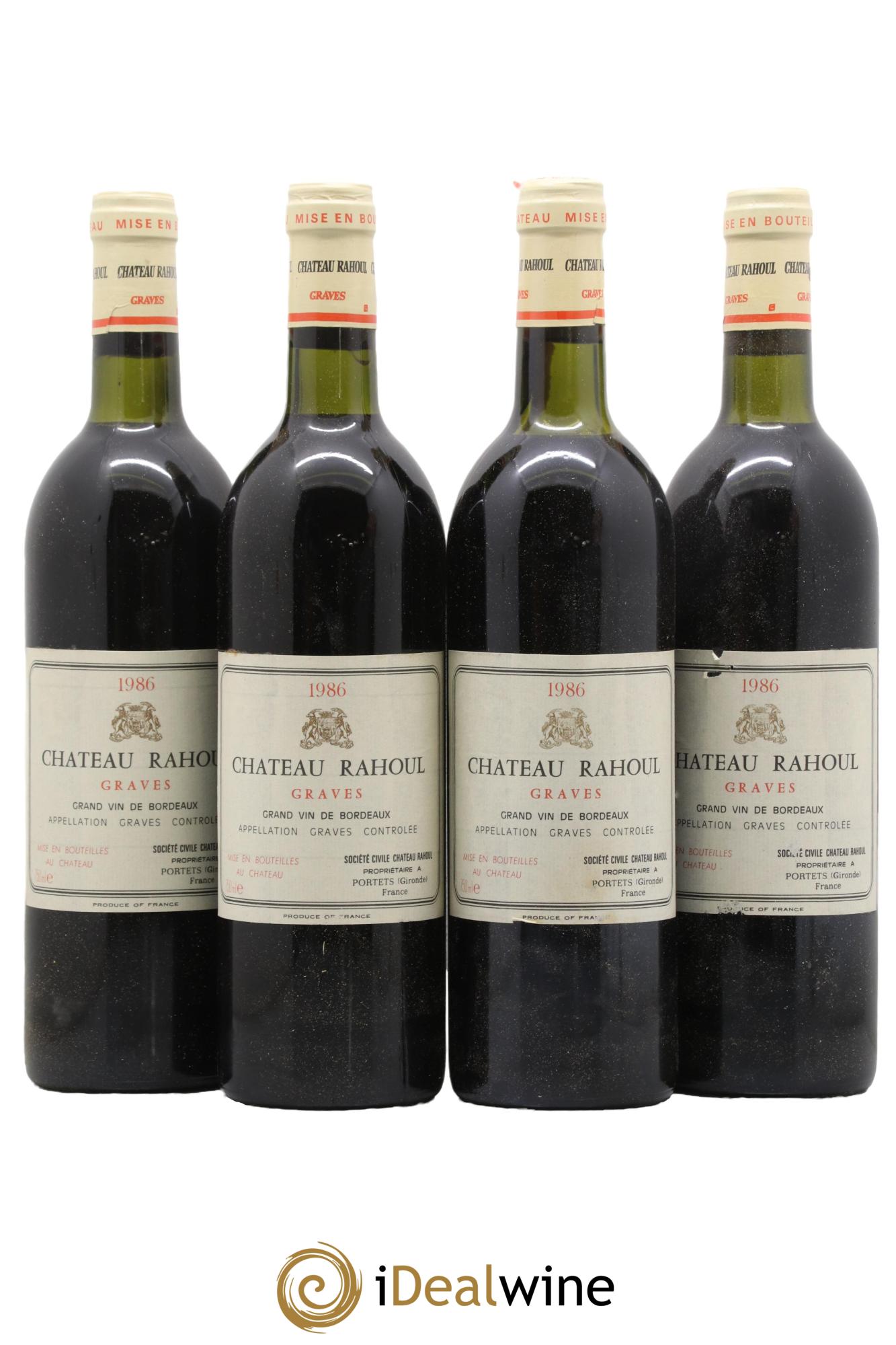 Château Rahoul 1986 - Lot of 4 bottles - 0