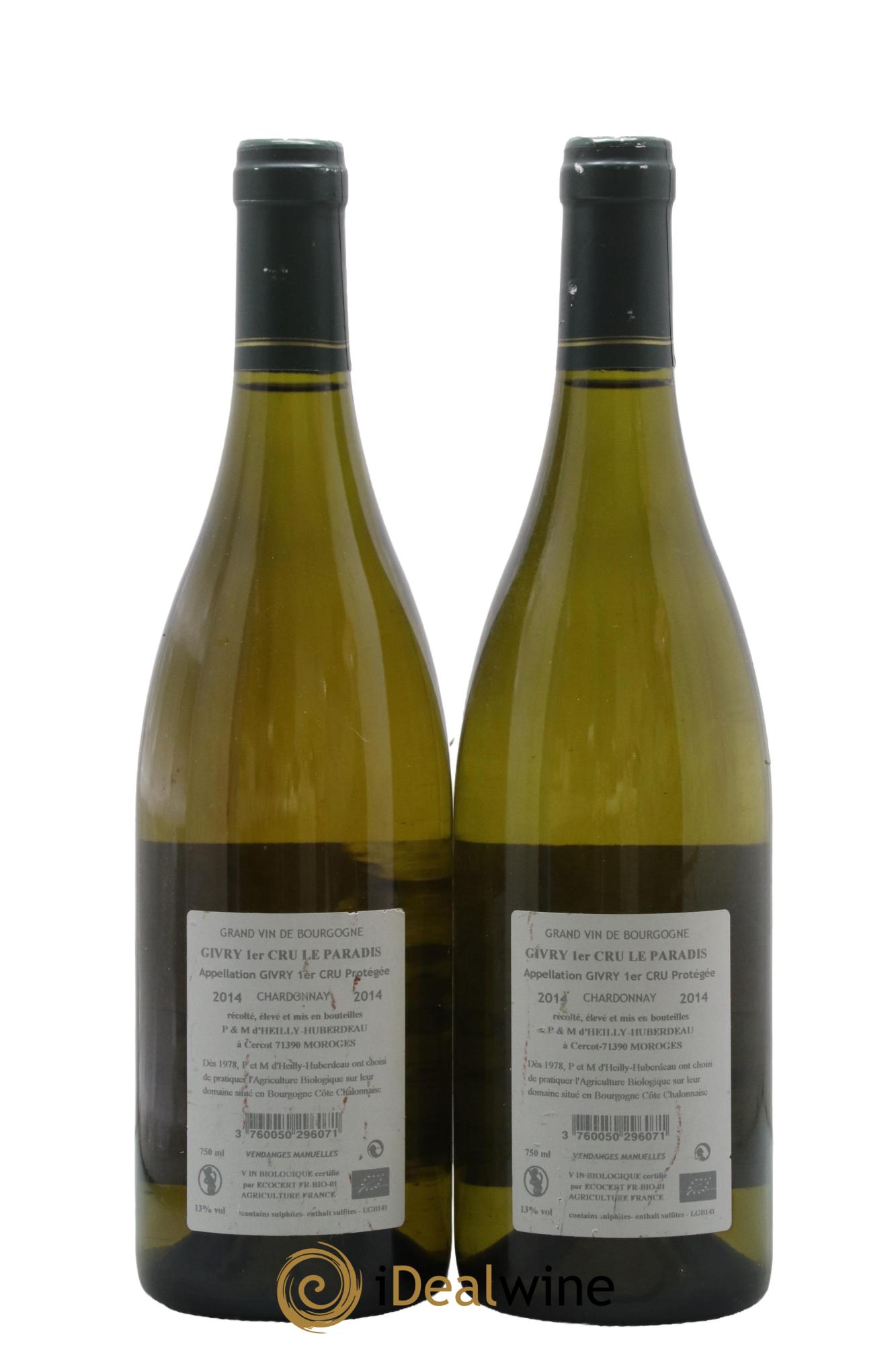 Givry 1er Cru Le Paradis Jean-Pierre Gillot 2014 - Lot de 2 bouteilles - 1
