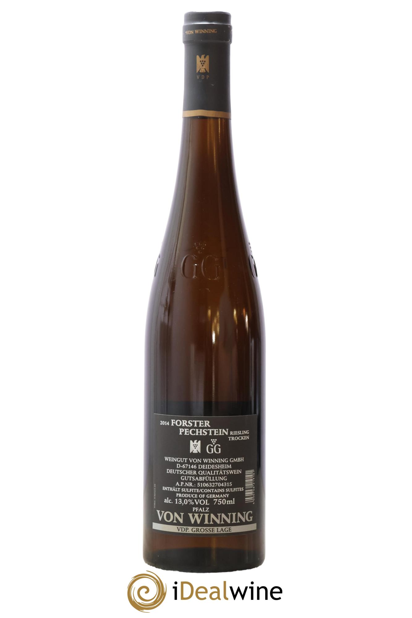 Allemagne Pfalz Forster Pechstein Riesling Trocken GG Von Winning 2014 - Posten von 1 Flasche - 1