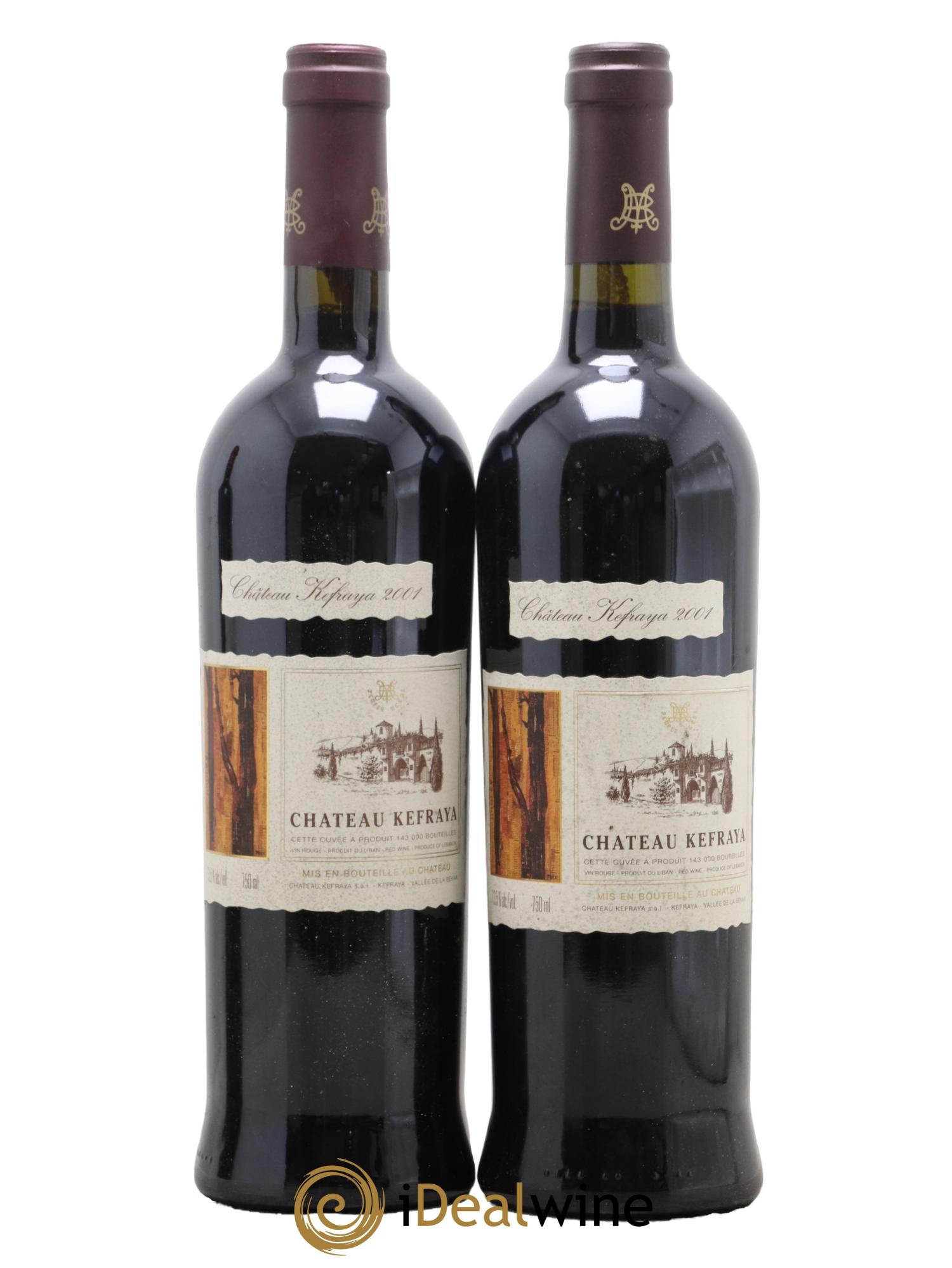 Vallée de la Békaa Château Kefraya Michel de Bustros  2001 - Lot of 2 bottles - 0