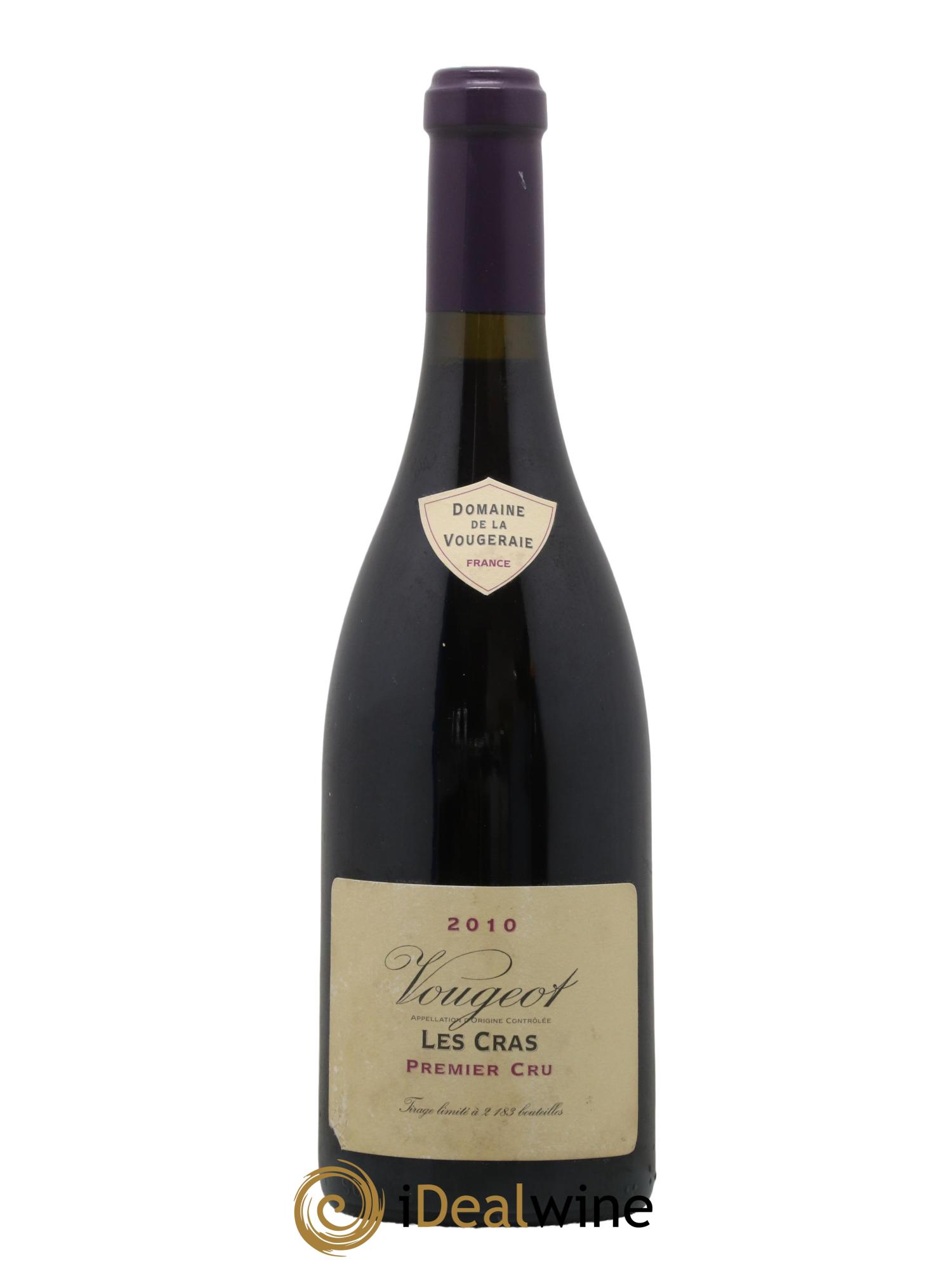 Vougeot 1er Cru Les Cras La Vougeraie 2010 - Lot de 1 bouteille - 0