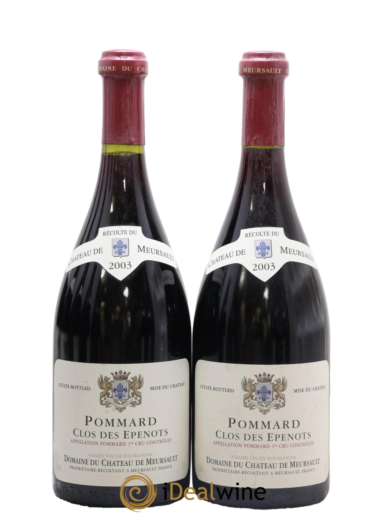 Pommard 1er Cru Clos des Epenots Château de Meursault 2003 - Lot de 2 bouteilles - 0