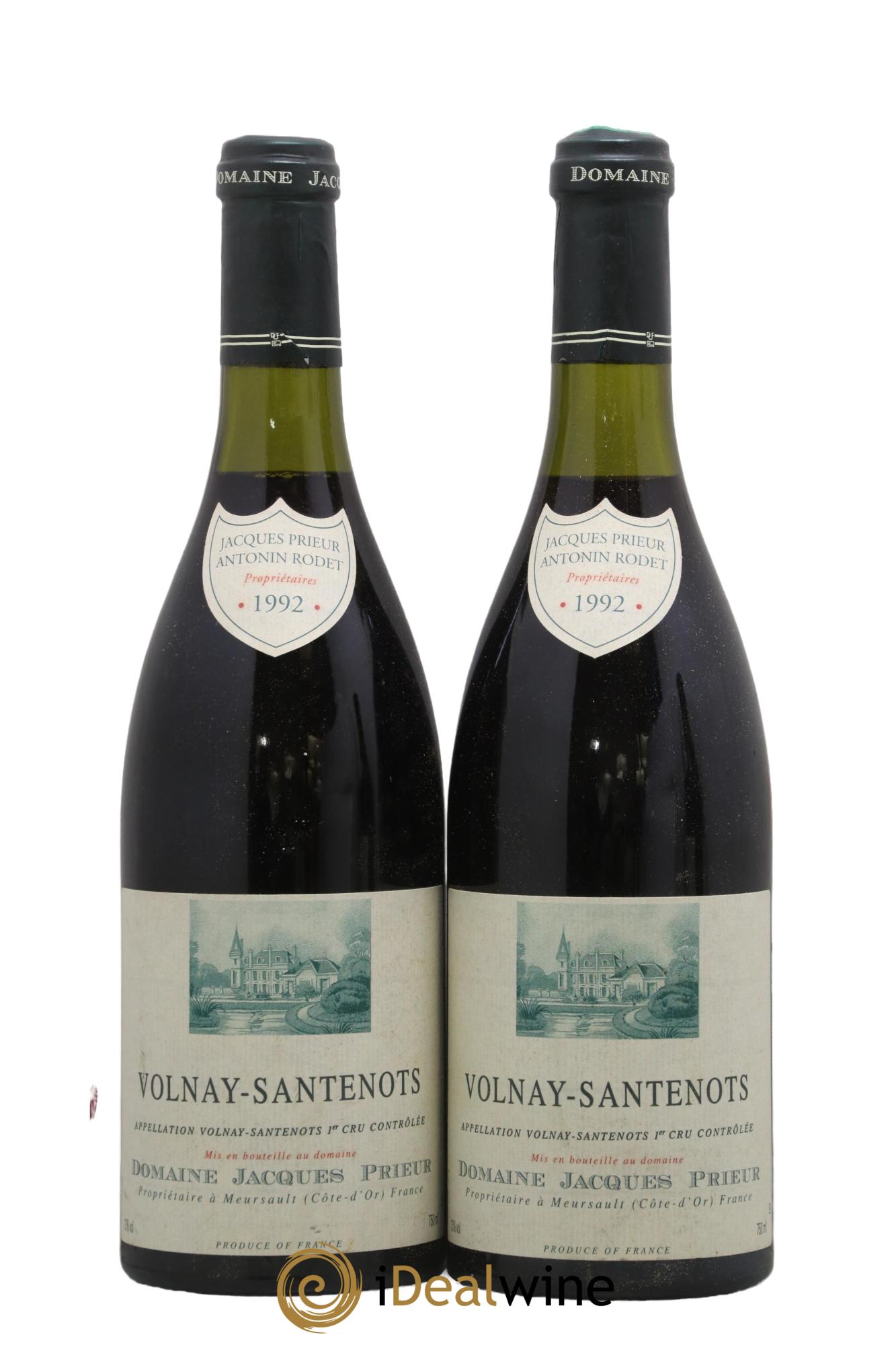 Volnay 1er Cru Santenots Jacques Prieur (Domaine) 1992 - Lot de 2 bouteilles - 0