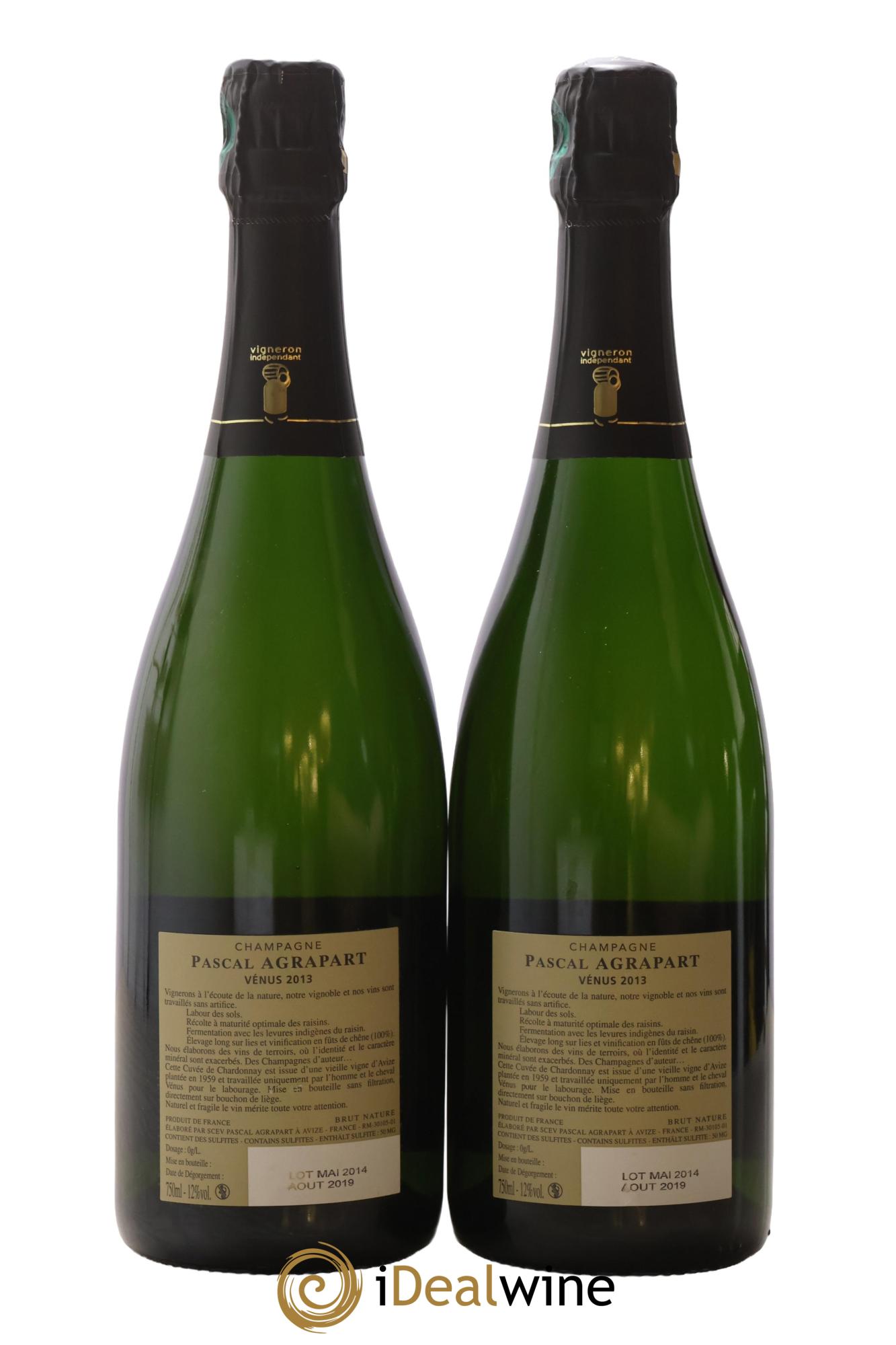 Vénus Blanc de Blancs Brut Nature Pascal Agrapart 2013 - Lotto di 2 bottiglie - 1