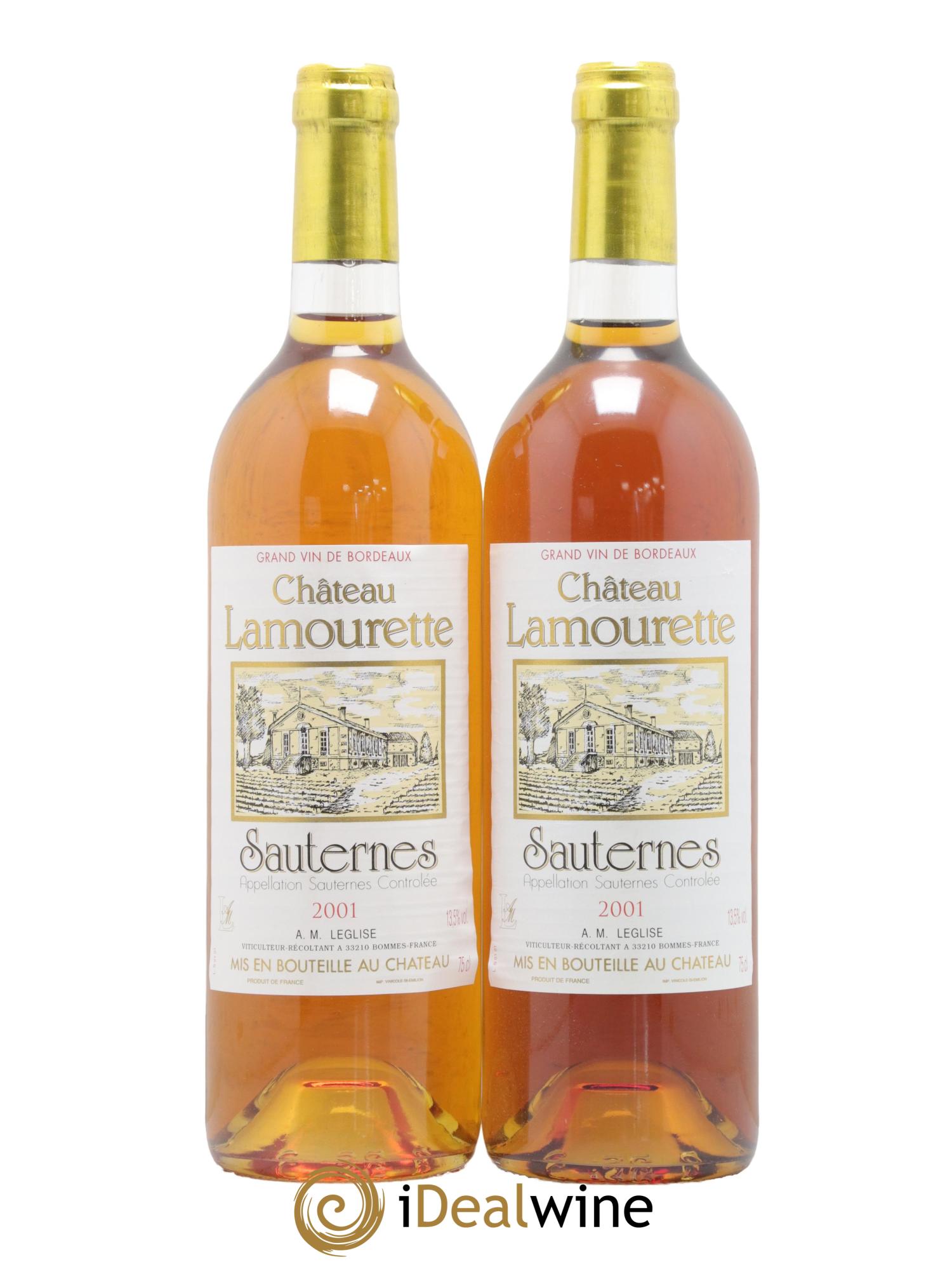 Sauternes Lamourette 2001 - Lotto di 2 bottiglie - 0