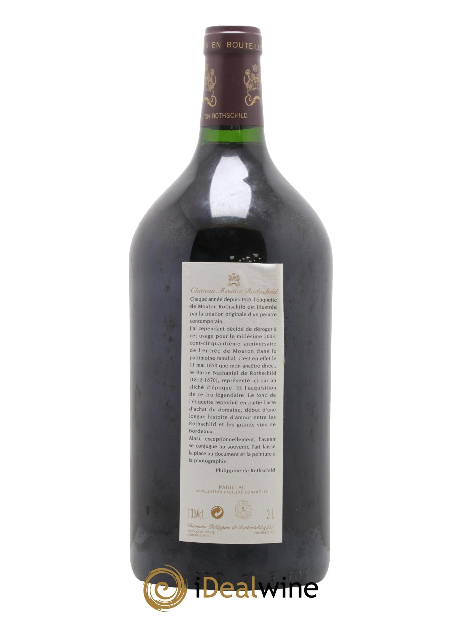 Château Mouton Rothschild 1er Grand Cru Classé 2003 - Lot de 1 double magnum - 1