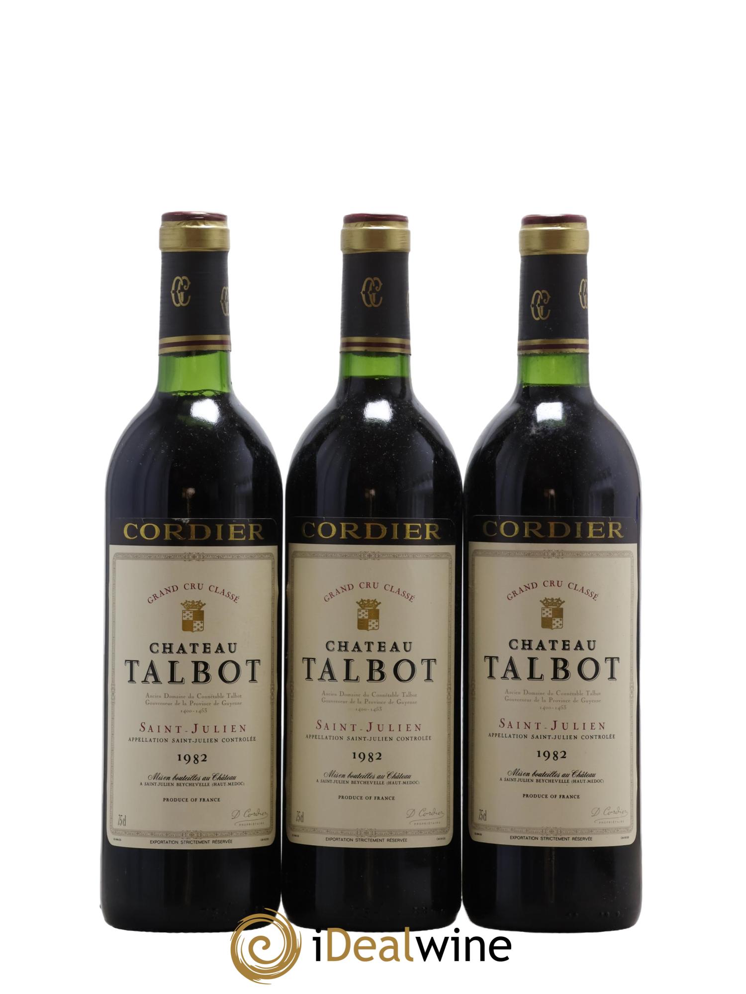 Château Talbot 4ème Grand Cru Classé  1982 - Lot de 6 bouteilles - 1