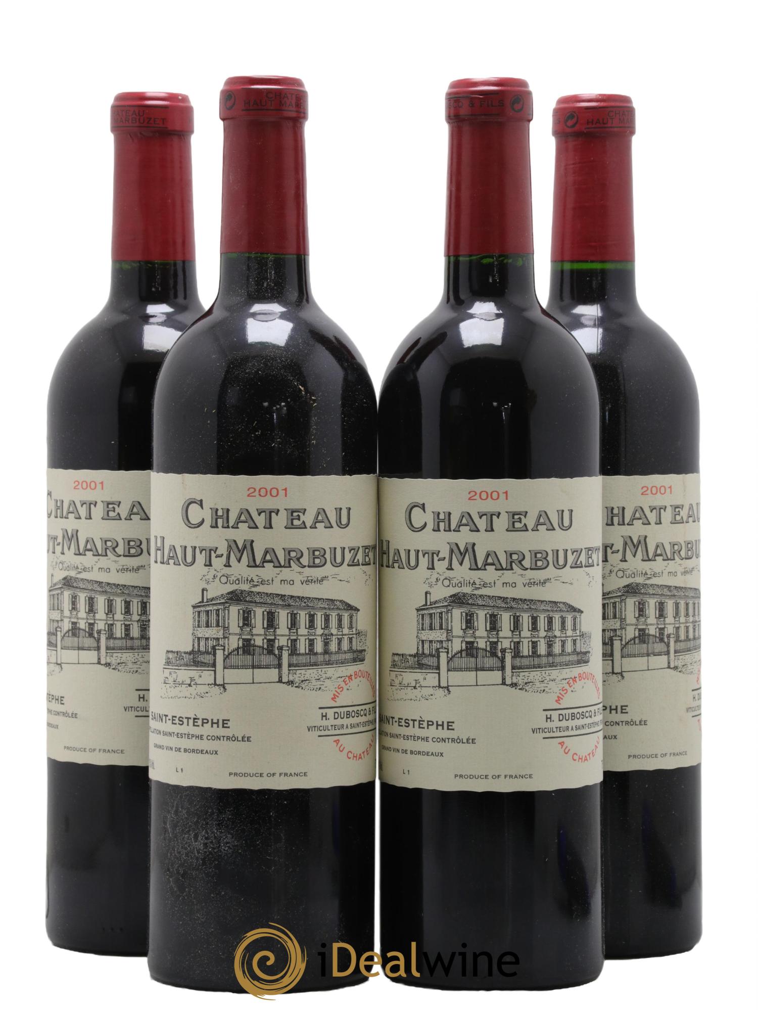 Château Haut Marbuzet 2001 - Lot de 4 bouteilles - 0