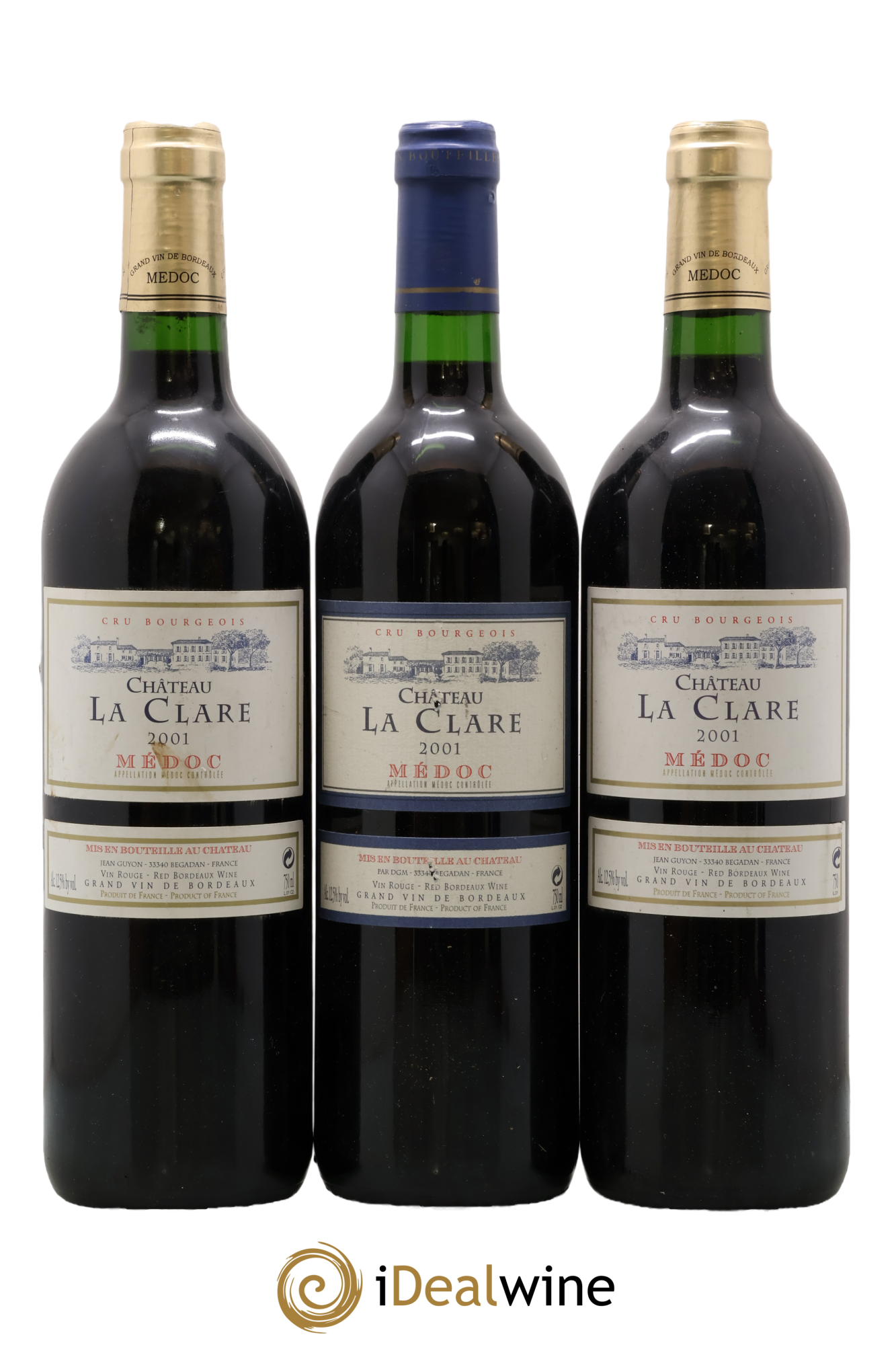 Château la Clare Cru Bourgeois 2001 - Lot de 3 bouteilles - 0