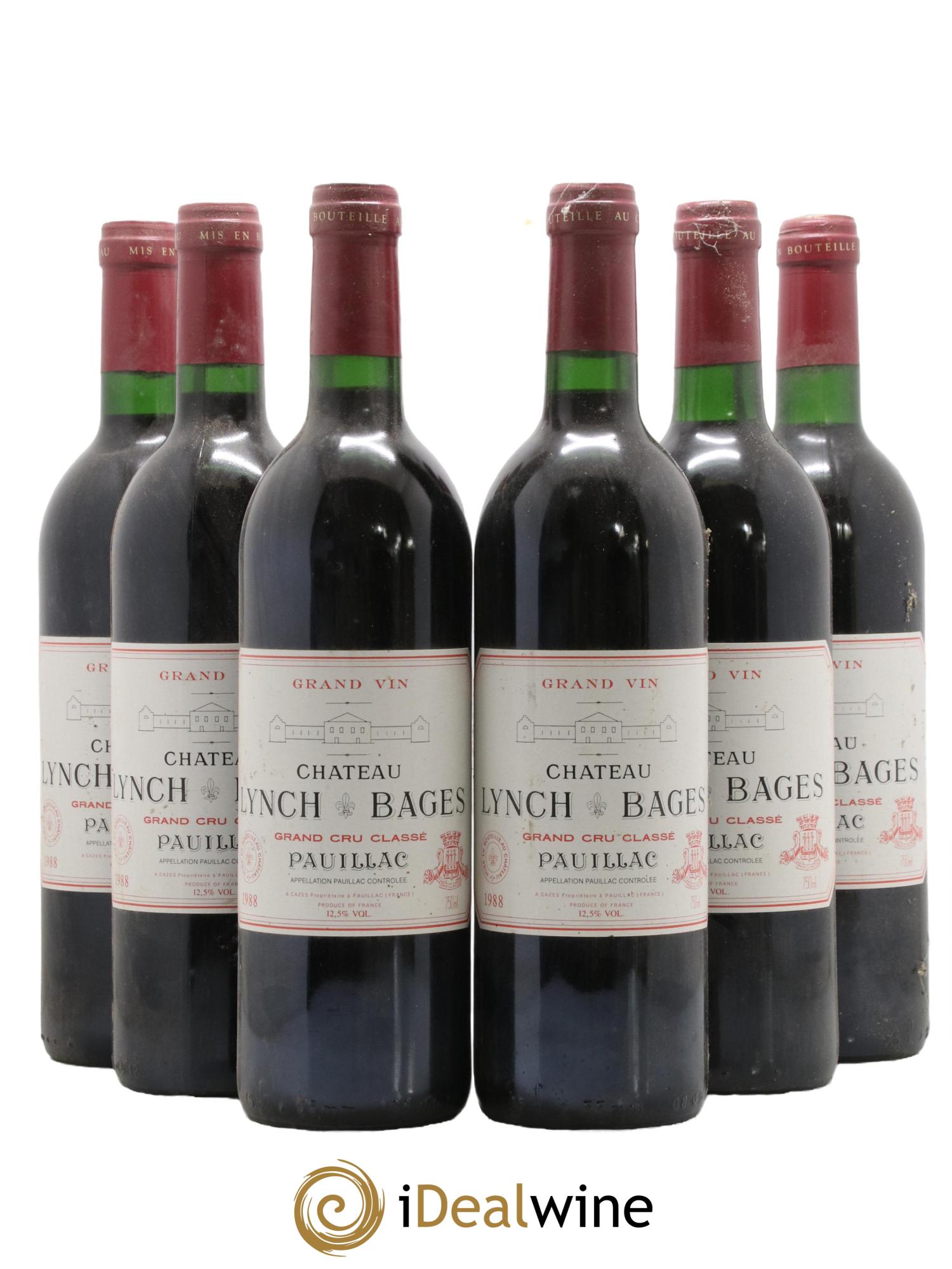 Château Lynch Bages 5ème Grand Cru Classé 1988 - Lot de 6 bouteilles - 0