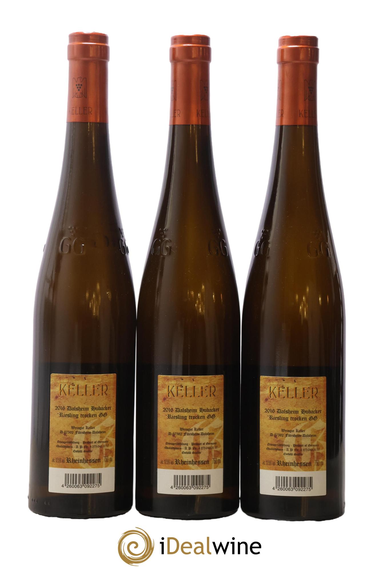 Riesling Trocken GG Dalsheim Hubacker Keller 2016 - Lot of 3 bottles - 1