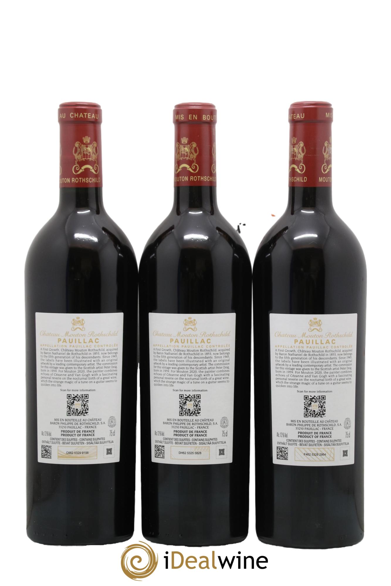 Château Mouton Rothschild 1er Grand Cru Classé 2020 - Lot de 3 bouteilles - 1