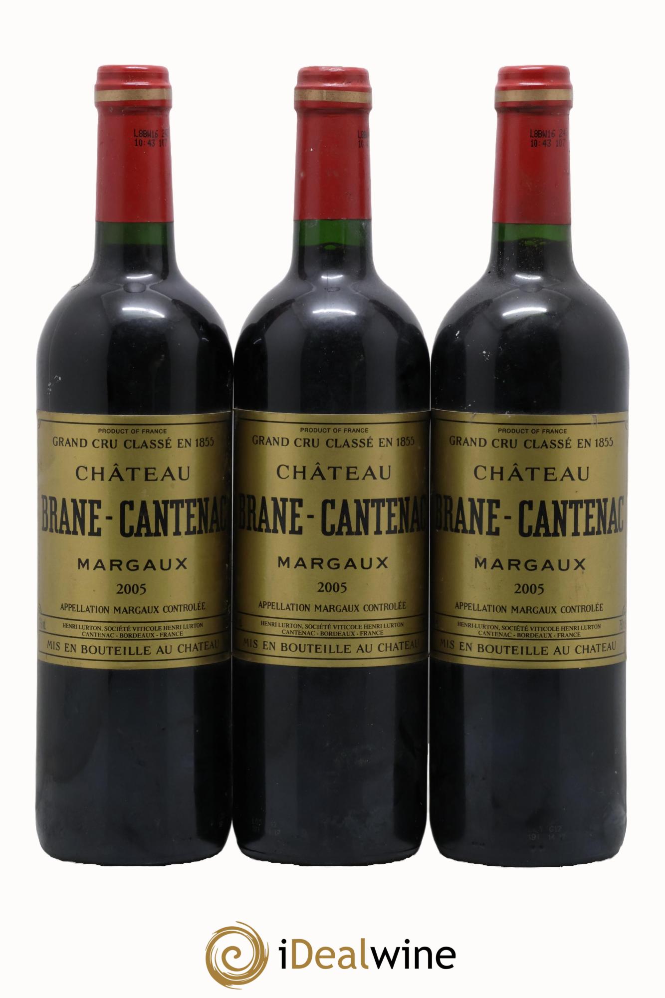 Château Brane Cantenac 2ème Grand Cru Classé 2005 - Lot de 3 bouteilles - 0