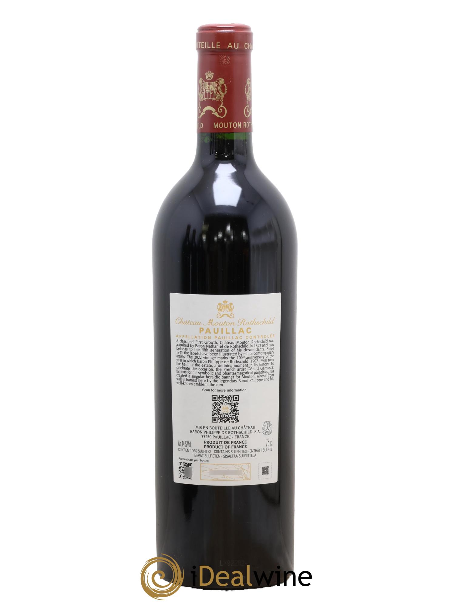 Château Mouton Rothschild 1er Grand Cru Classé 2022 - Lot of 1 bottle - 1