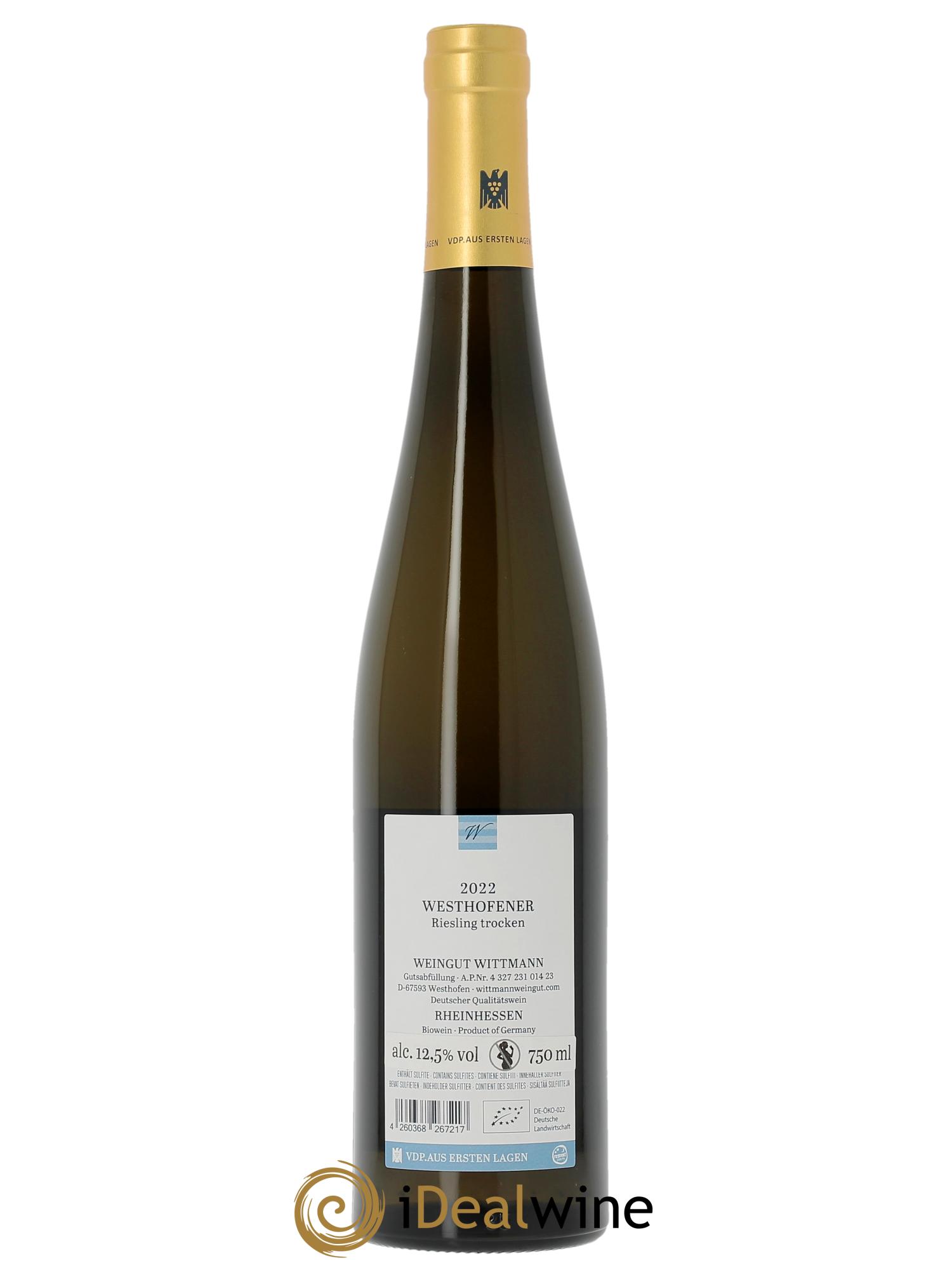 Riesling Wittmann Westhofener Riesling Erste Lage  2022 - Lot de 1 bouteille - 1