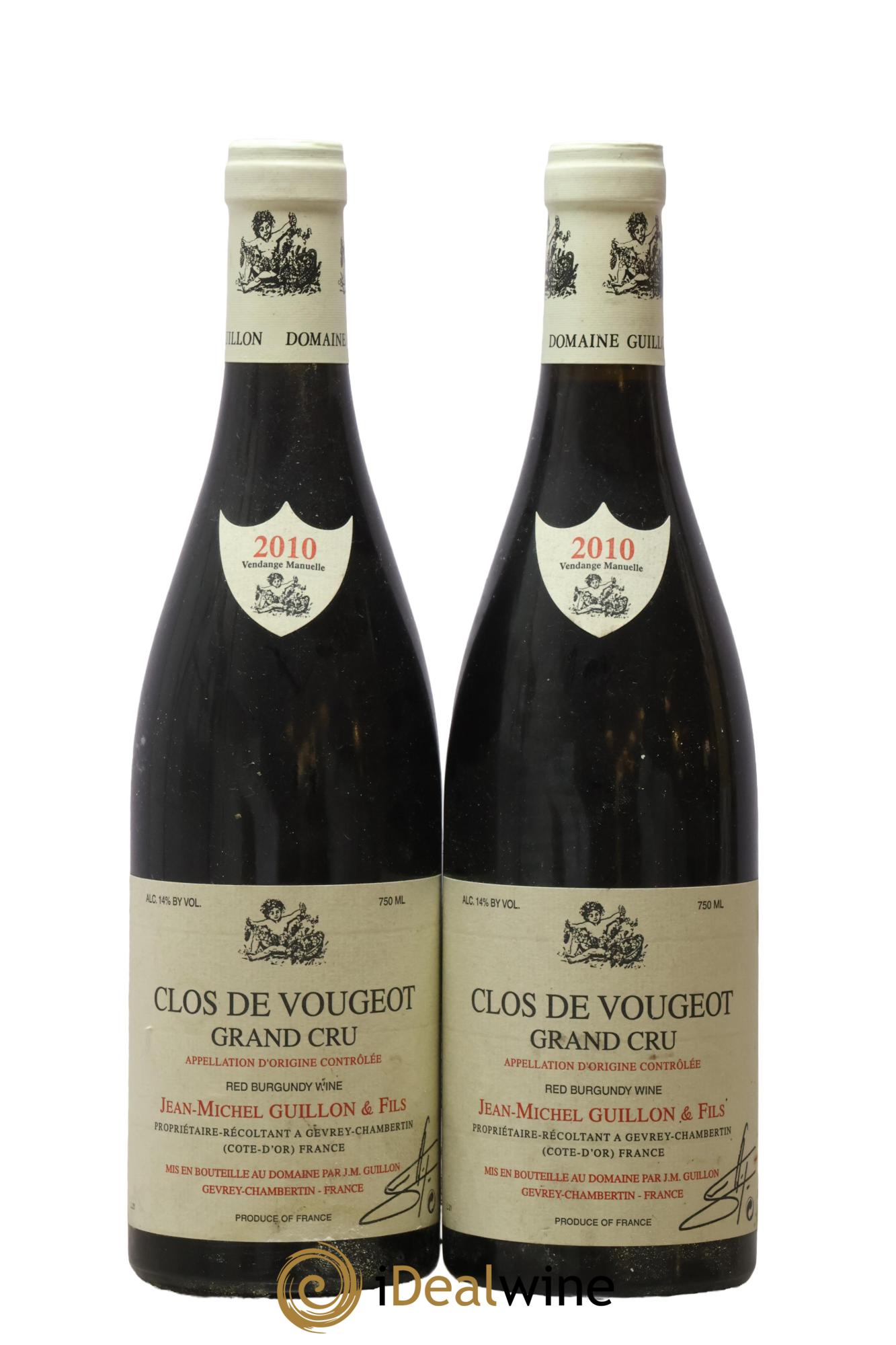 Clos de Vougeot Grand Cru Jean-Michel Guillon 2010 - Lot de 2 bouteilles - 0