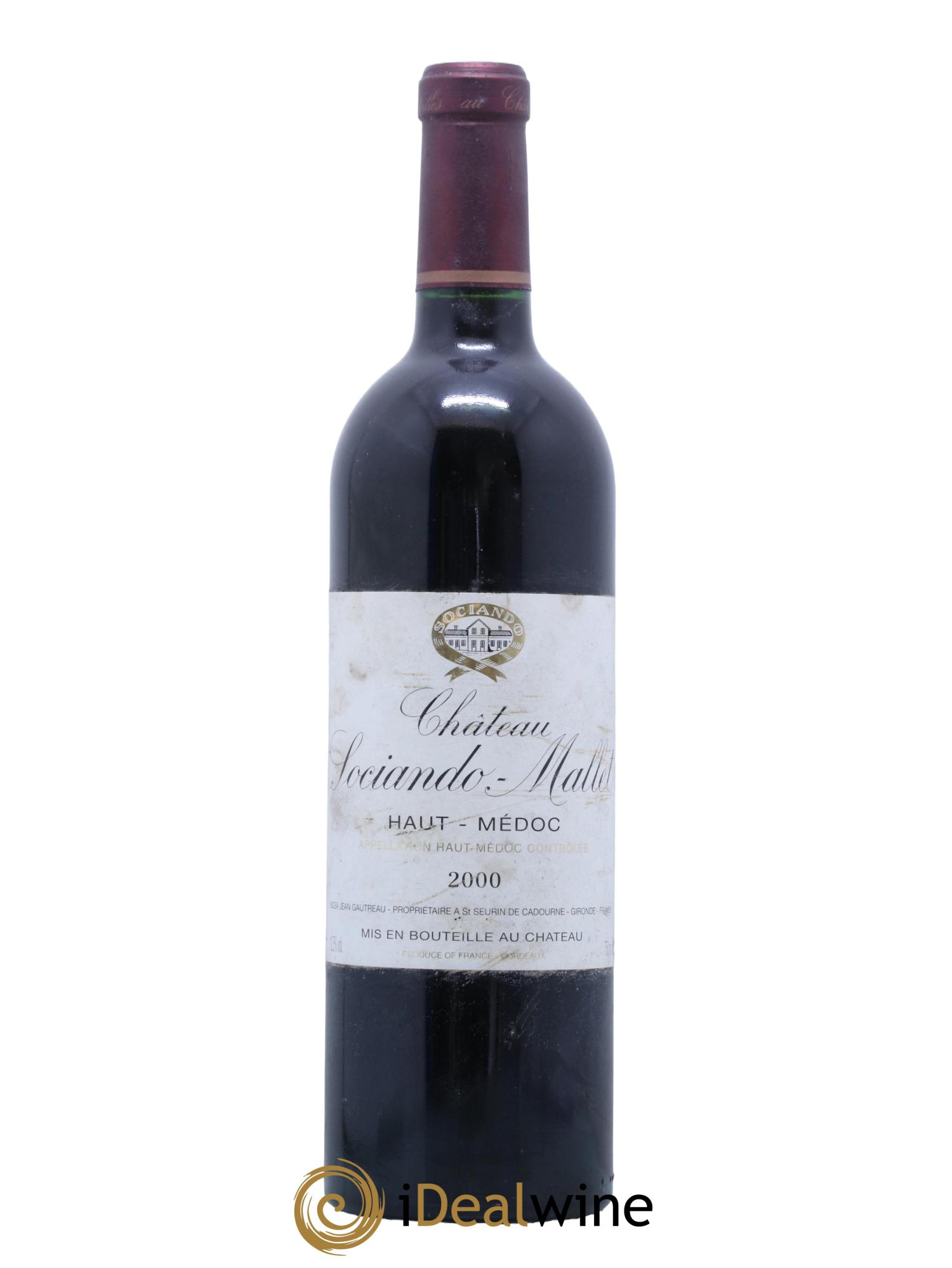 Château Sociando Mallet 2000 - Lot de 1 bouteille - 0
