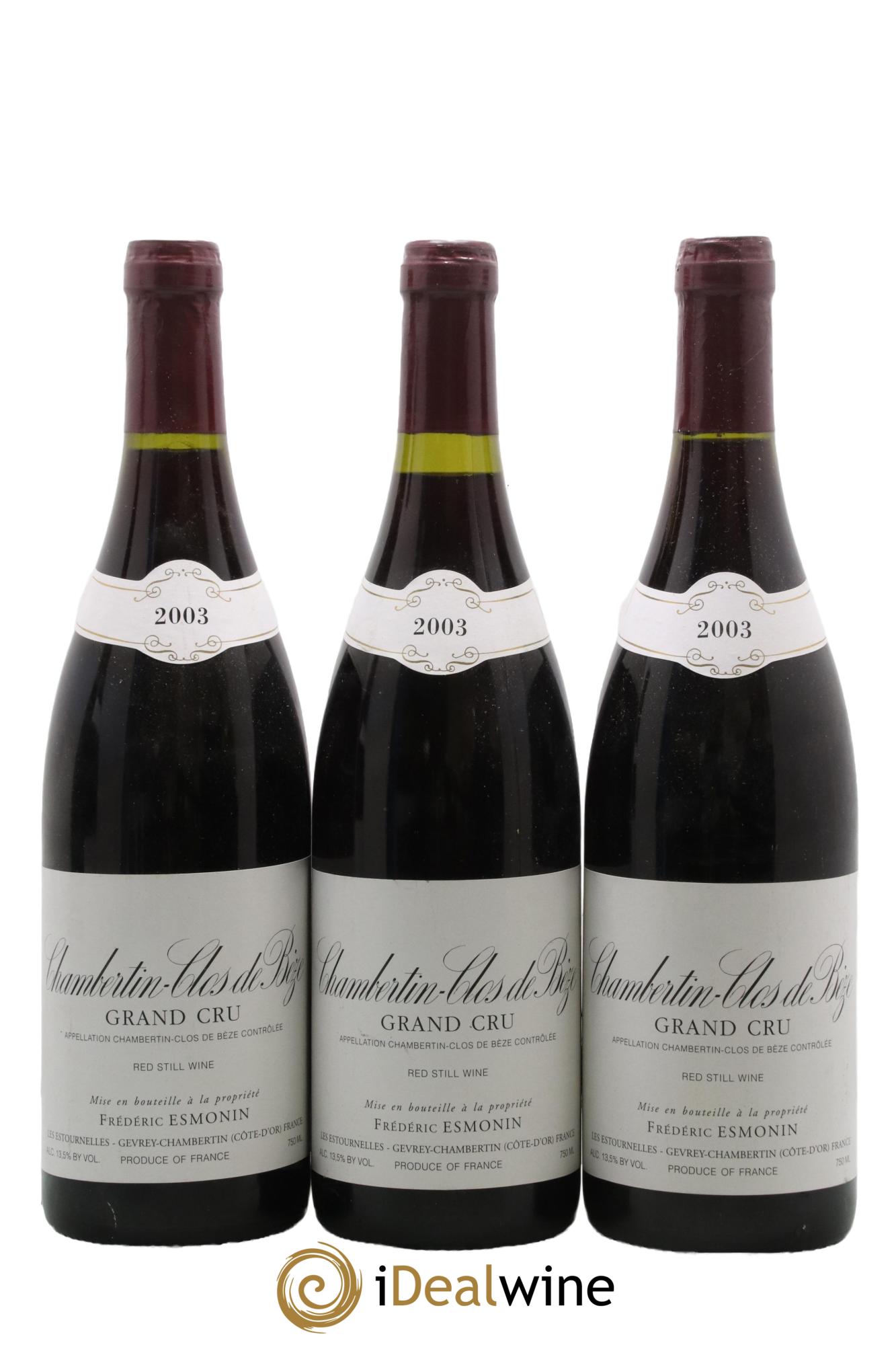 Chambertin Clos de Bèze Grand Cru Esmonin 2003 - Lot de 3 bouteilles - 0