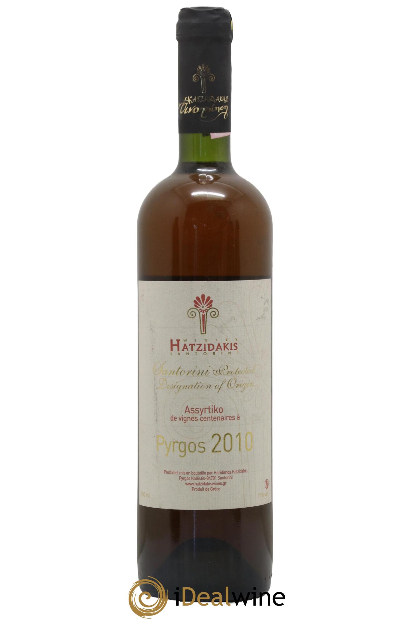 Vins Etrangers AOP Santorini Assyrtiko de Vignes Centenaires Pyrgos Domaine Hatzidakis 2010 - Lot de 1 bouteille - 0