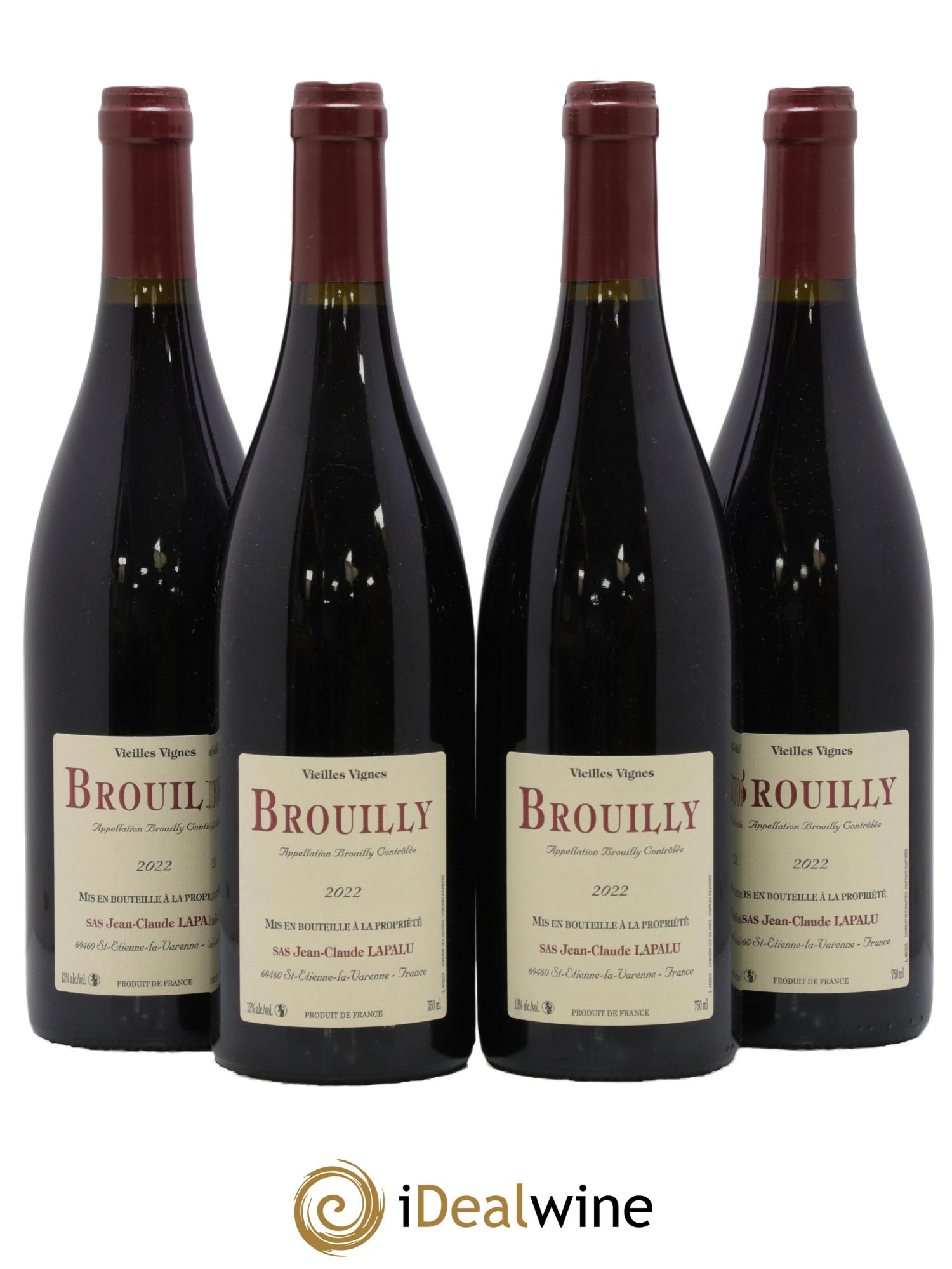 Brouilly Vieilles Vignes Jean-Claude Lapalu  2022 - Lot de 4 bouteilles - 0