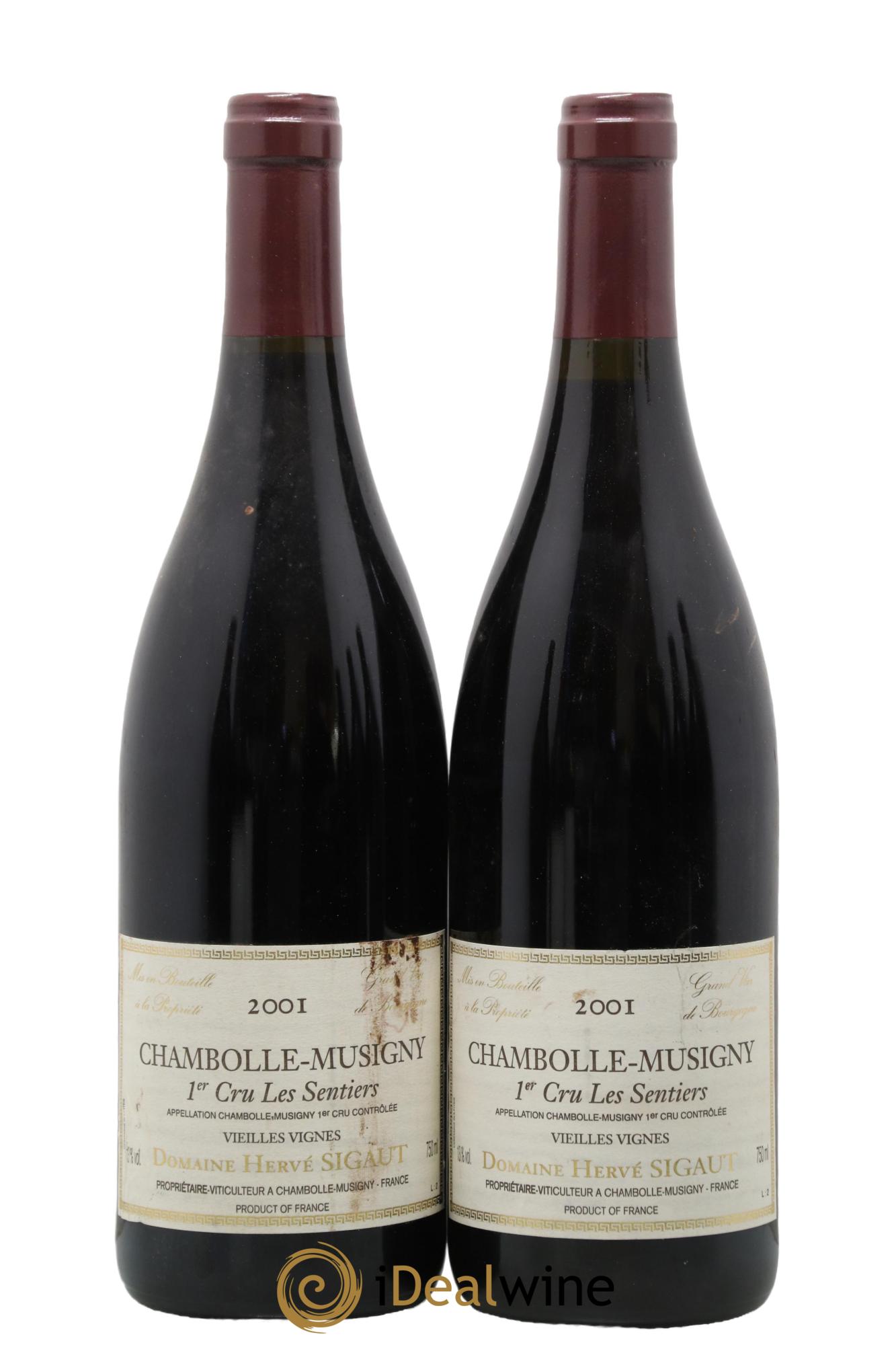 Chambolle-Musigny 1er Cru Les Sentiers Vieilles Vignes Anne et Hervé Sigaut (Domaine) 2001 - Lot de 2 bouteilles - 0