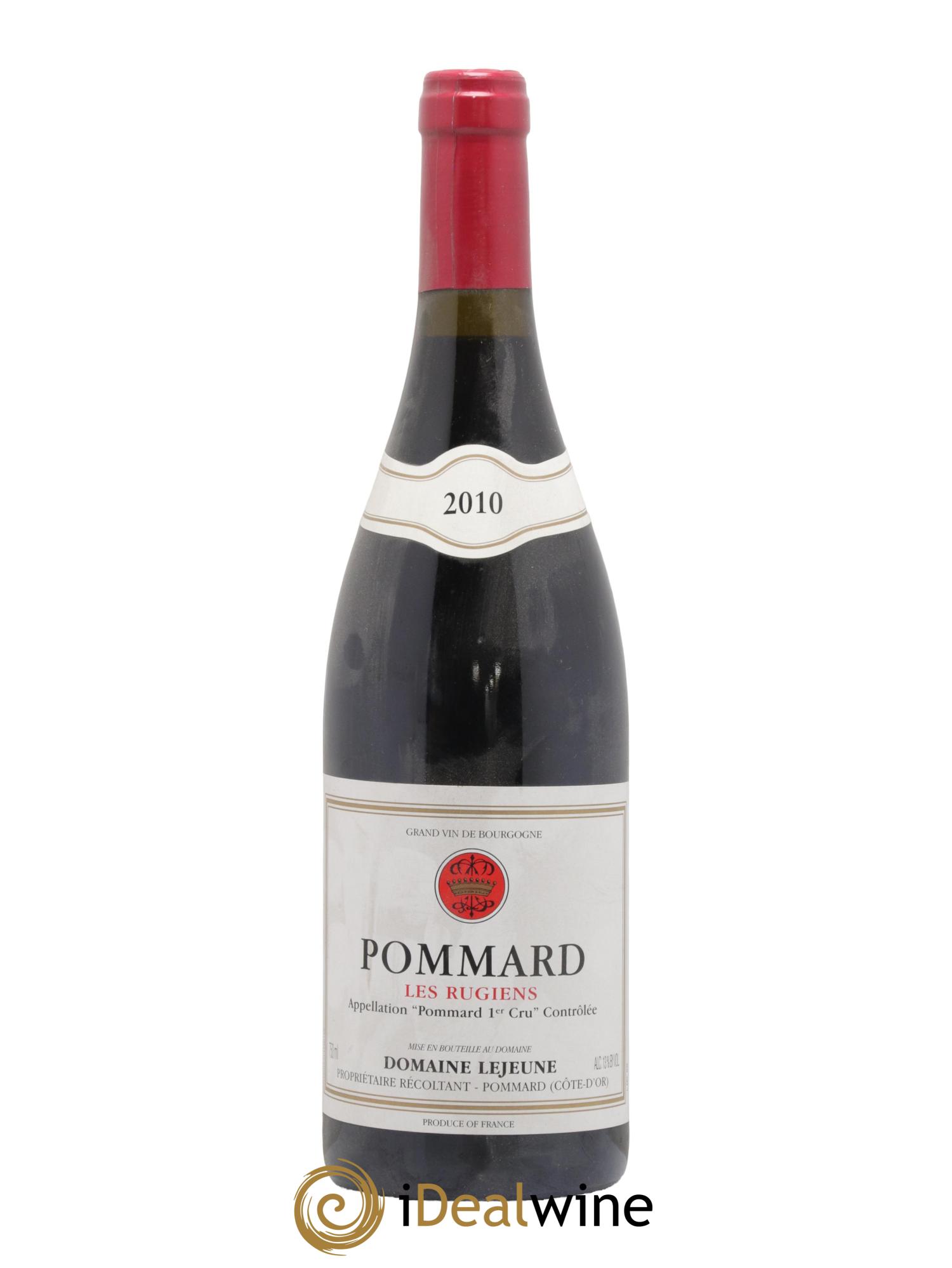 Pommard 1er Cru Les Rugiens Domaine Lejeune 2010 - Lot de 1 bouteille - 0