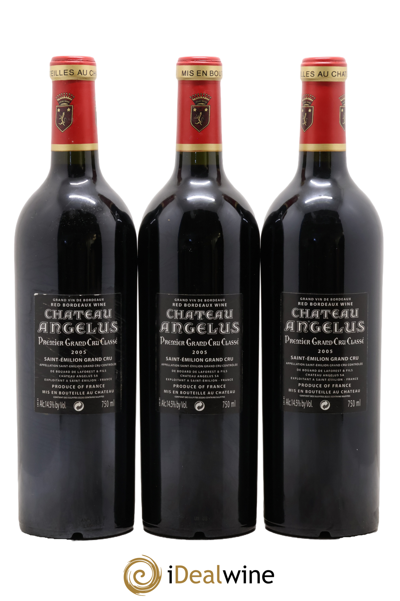 Château Angélus 1er Grand Cru Classé A 2005 - Lot of 3 bottles - 1