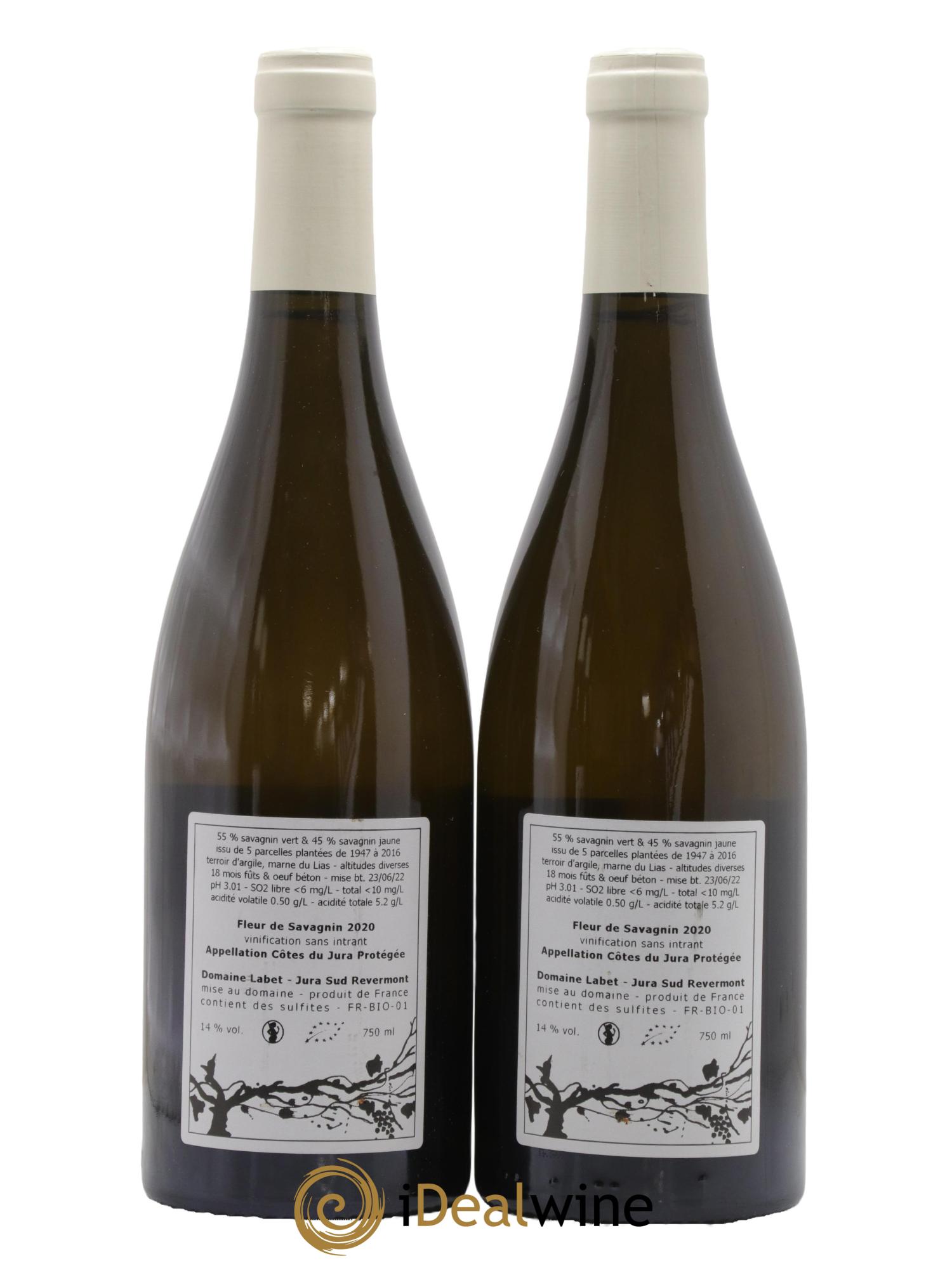 Côtes du Jura Fleur de Savagnin Romain - Julien  - Charline Labet 2020 - Lotto di 2 bottiglie - 1