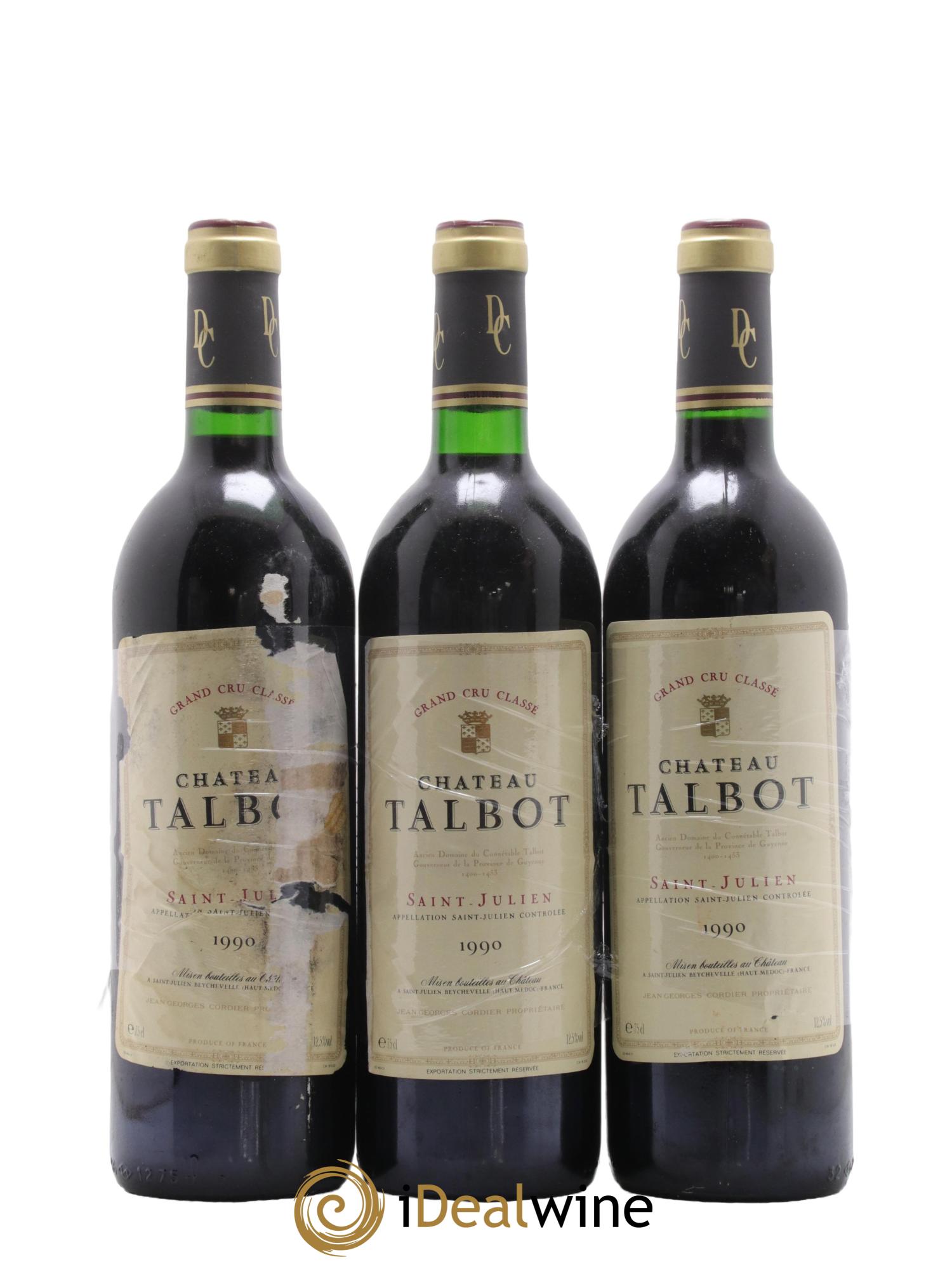 Château Talbot 4ème Grand Cru Classé  1990 - Lot de 12 bouteilles - 4