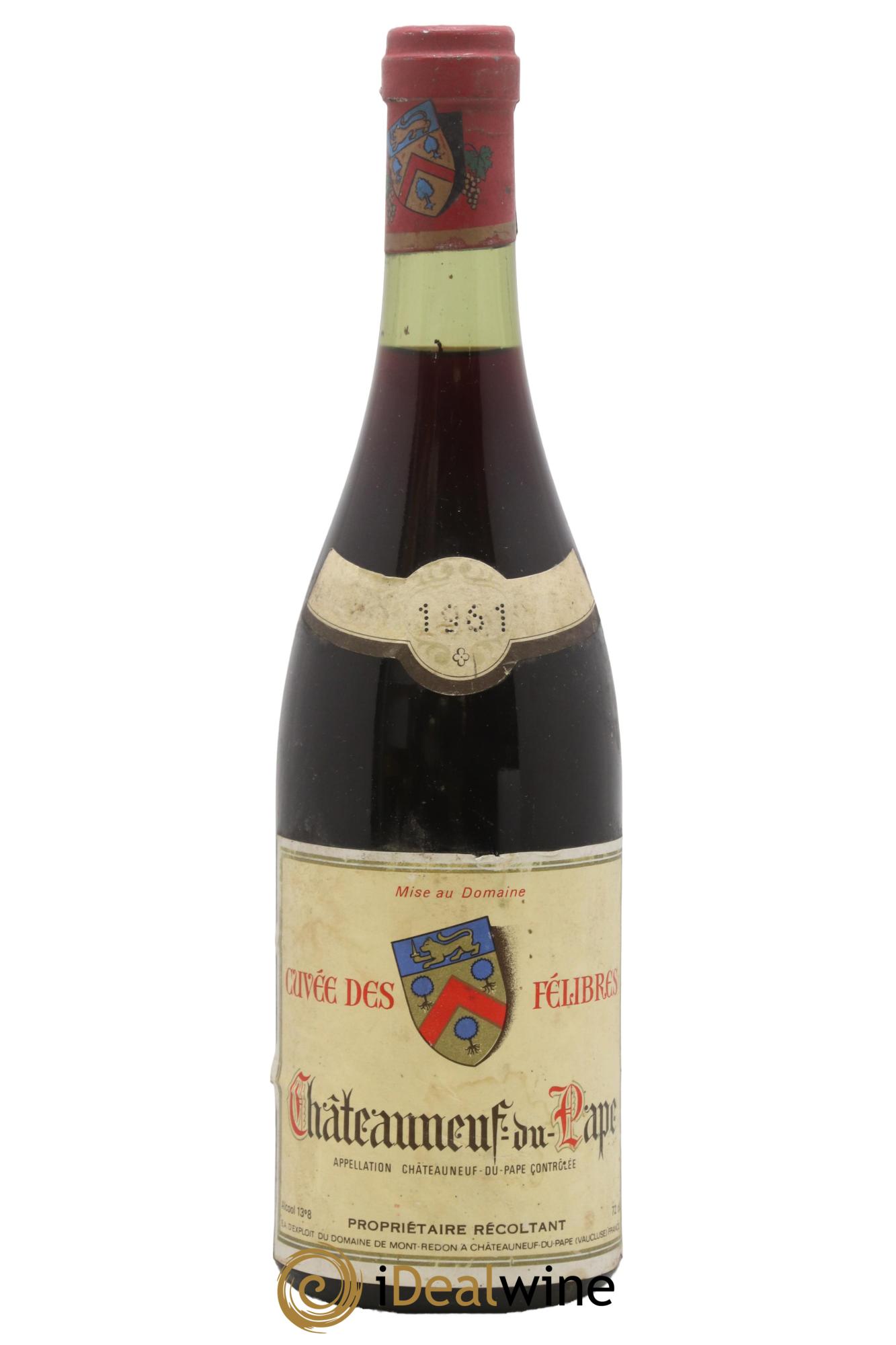 Châteauneuf-du-Pape Cuvée Des Félibres 1961 - Lot de 1 bouteille - 0