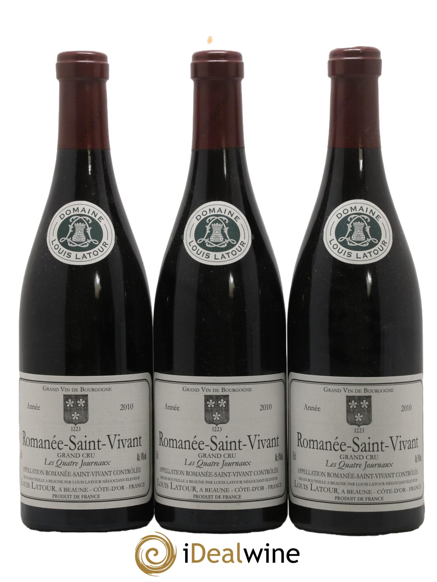 Romanée-Saint-Vivant Grand Cru Les Quatre Journaux Louis Latour 2010 - Lot de 3 bouteilles - 0